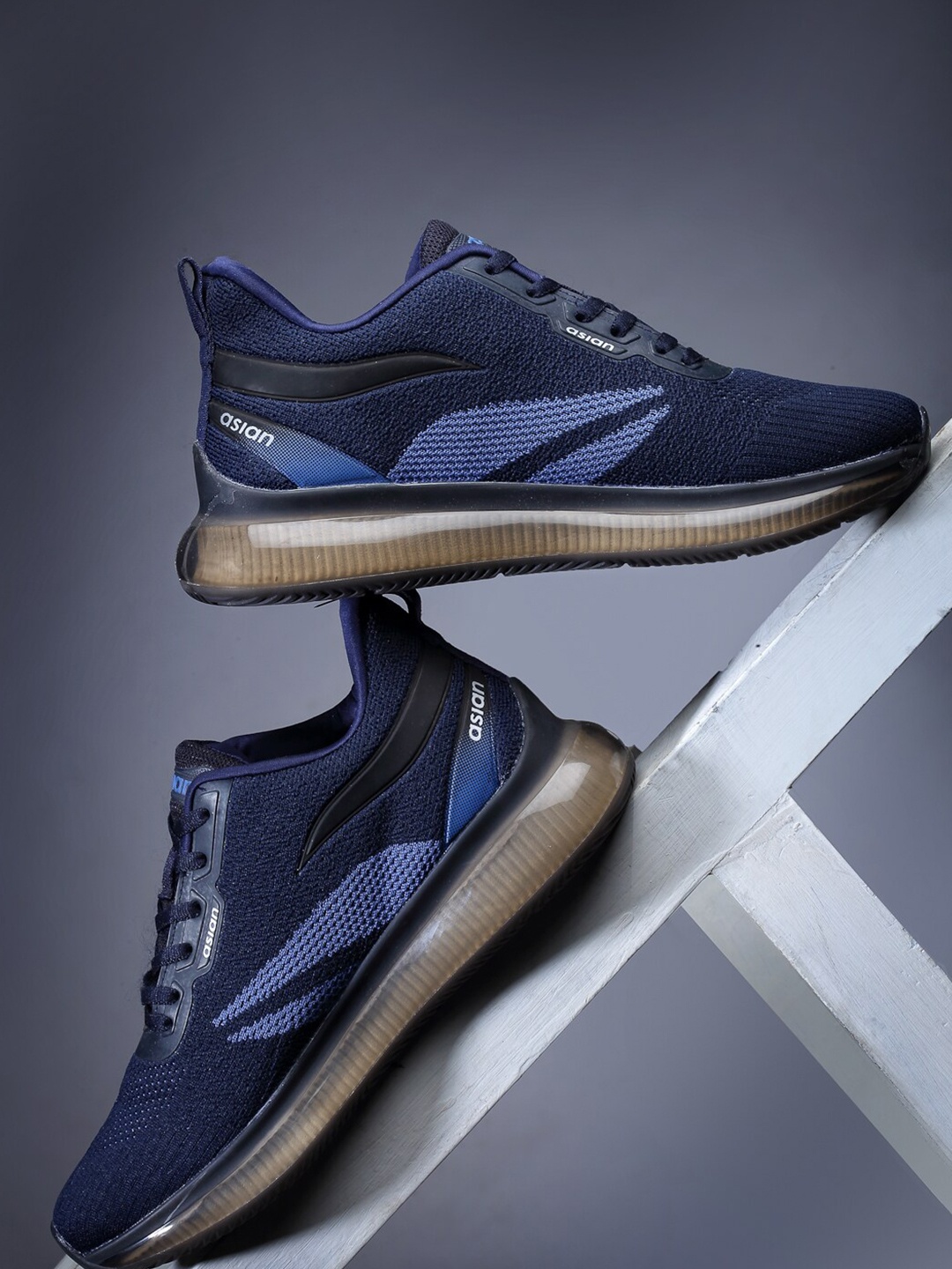 

ASIAN Men Navy Blue Mesh Running Non-Marking Shoes