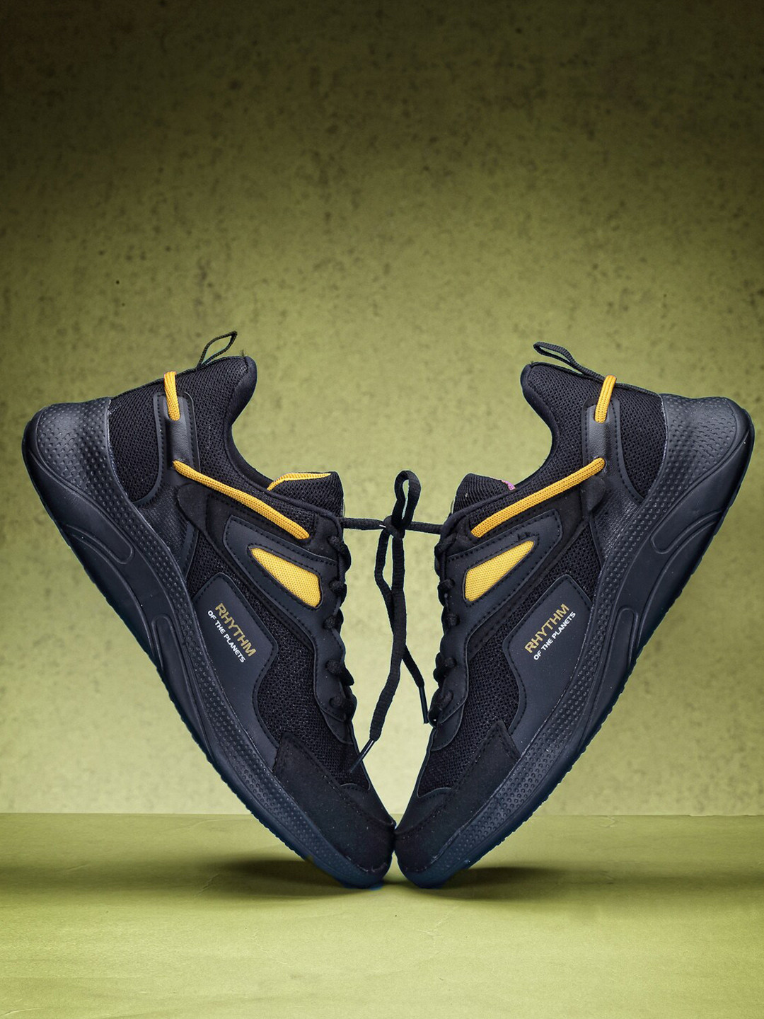 

ASIAN Men Black Mesh Running Non-Marking Shoes