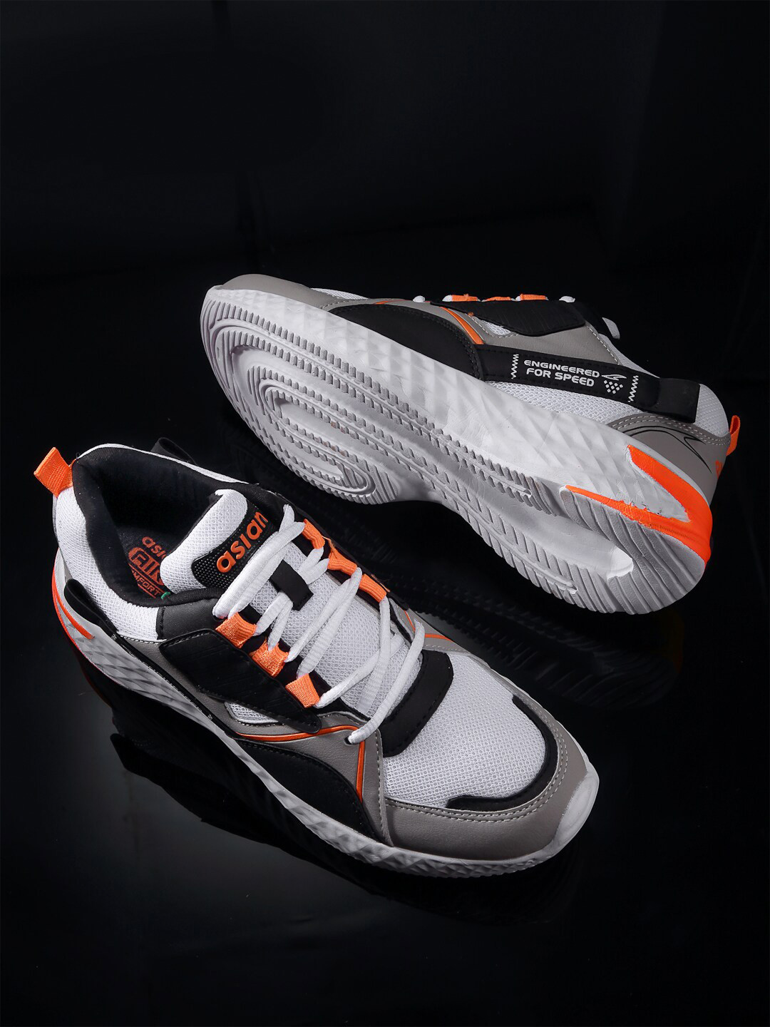 

ASIAN Men Grey Mesh Running Non-Marking Shoes