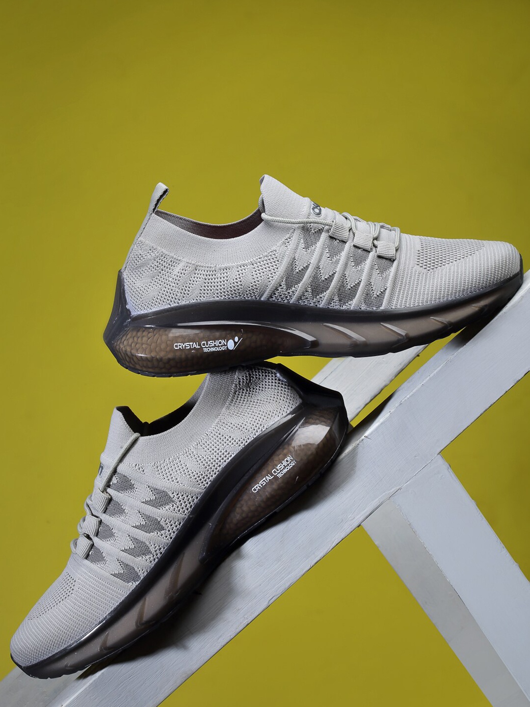 

ASIAN Men Grey Mesh Running Non-Marking Shoes