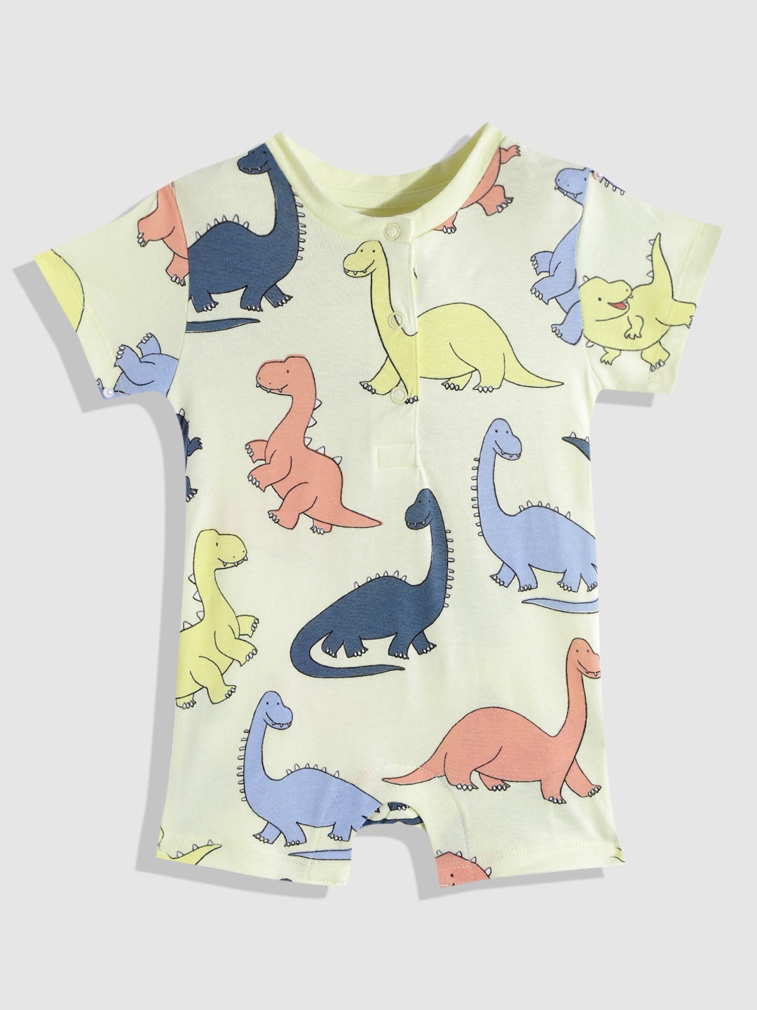 

Marks & Spencer Kids Yellow & Blue Dinosaur Print Cotton Rompers