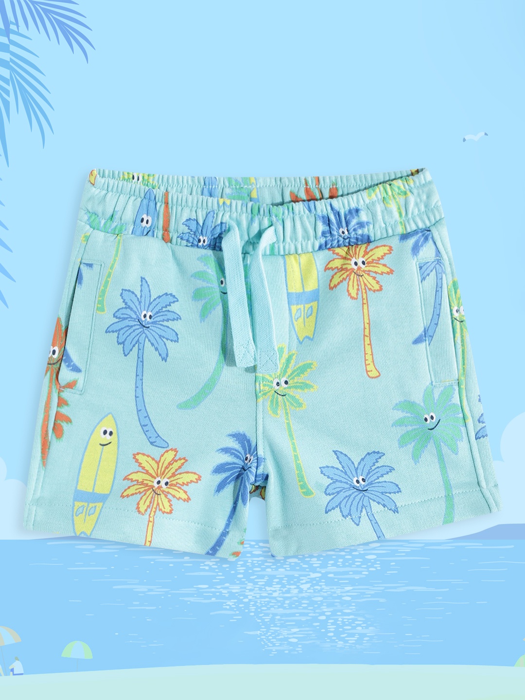 

Marks & Spencer Boys Green & Blue Tropical Printed Shorts