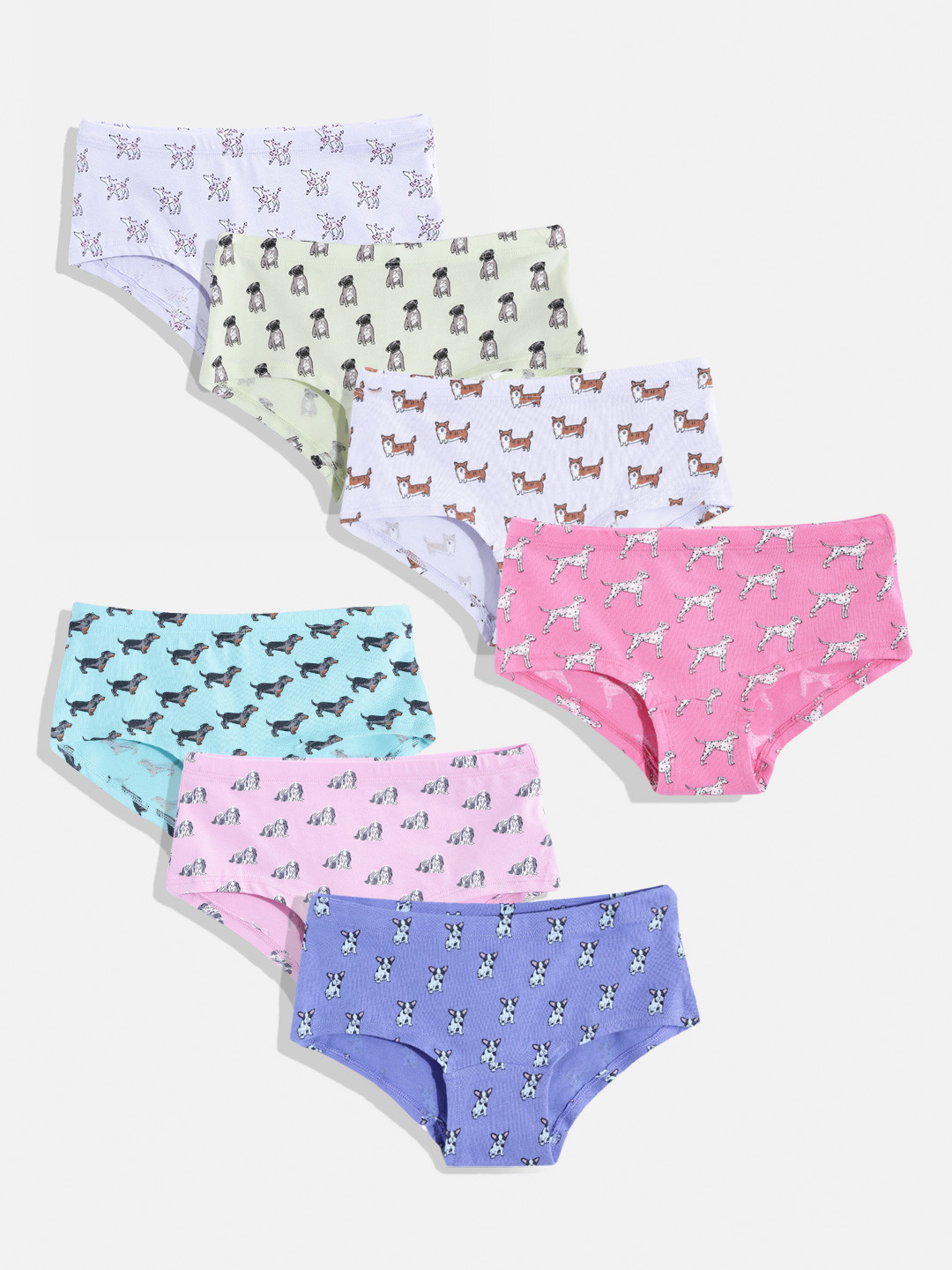 

Marks & Spencer Girls Pack of 7 Conversational Print Basic Briefs T711863D, Multi