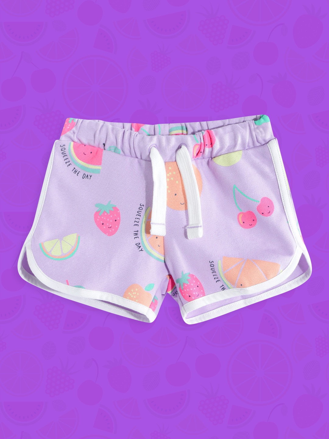 

Marks & Spencer Girls Lavender Fruit Print Pure Cotton Shorts
