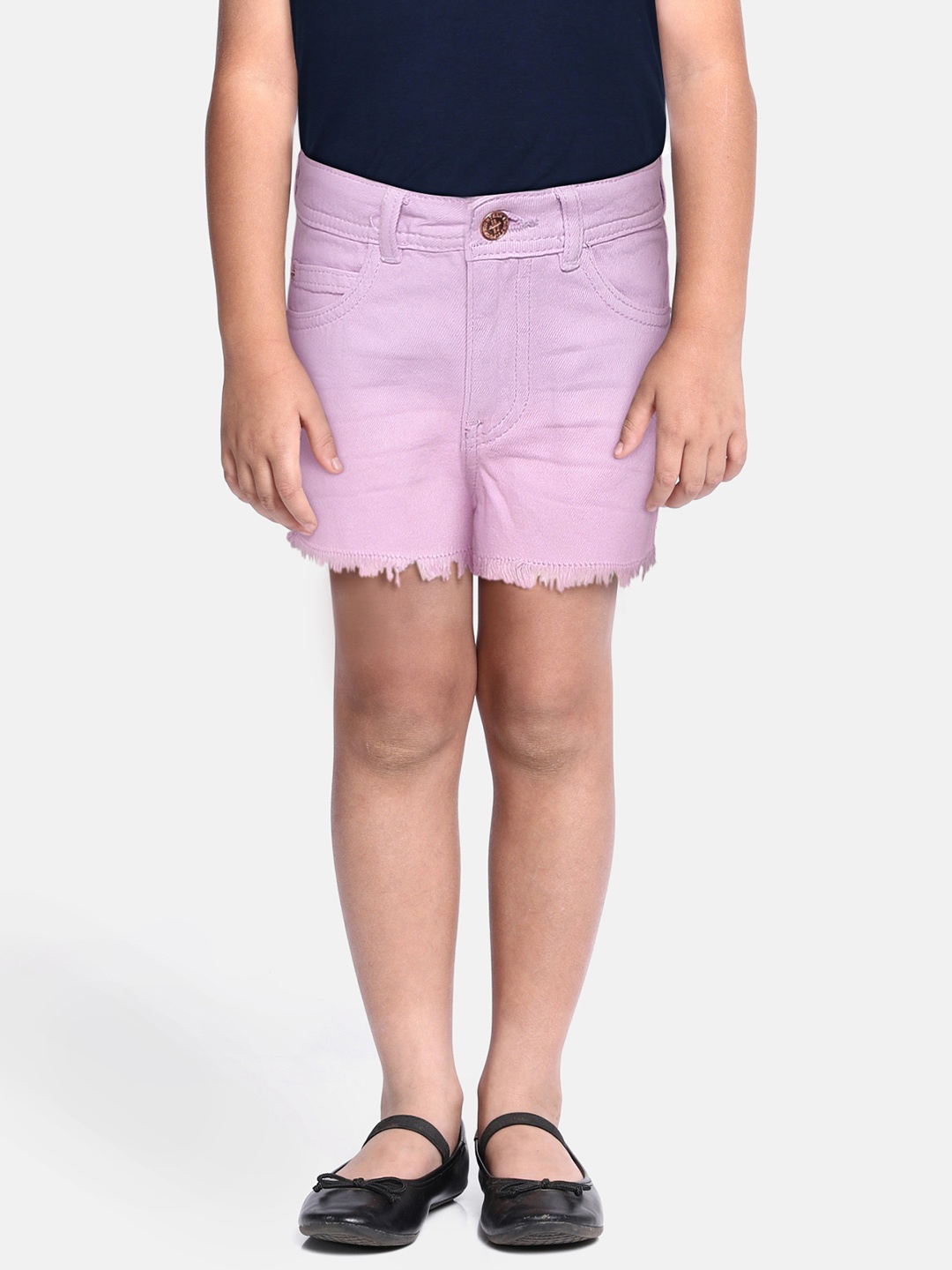 

Marks & Spencer Girls Lavender Solid Denim Shorts