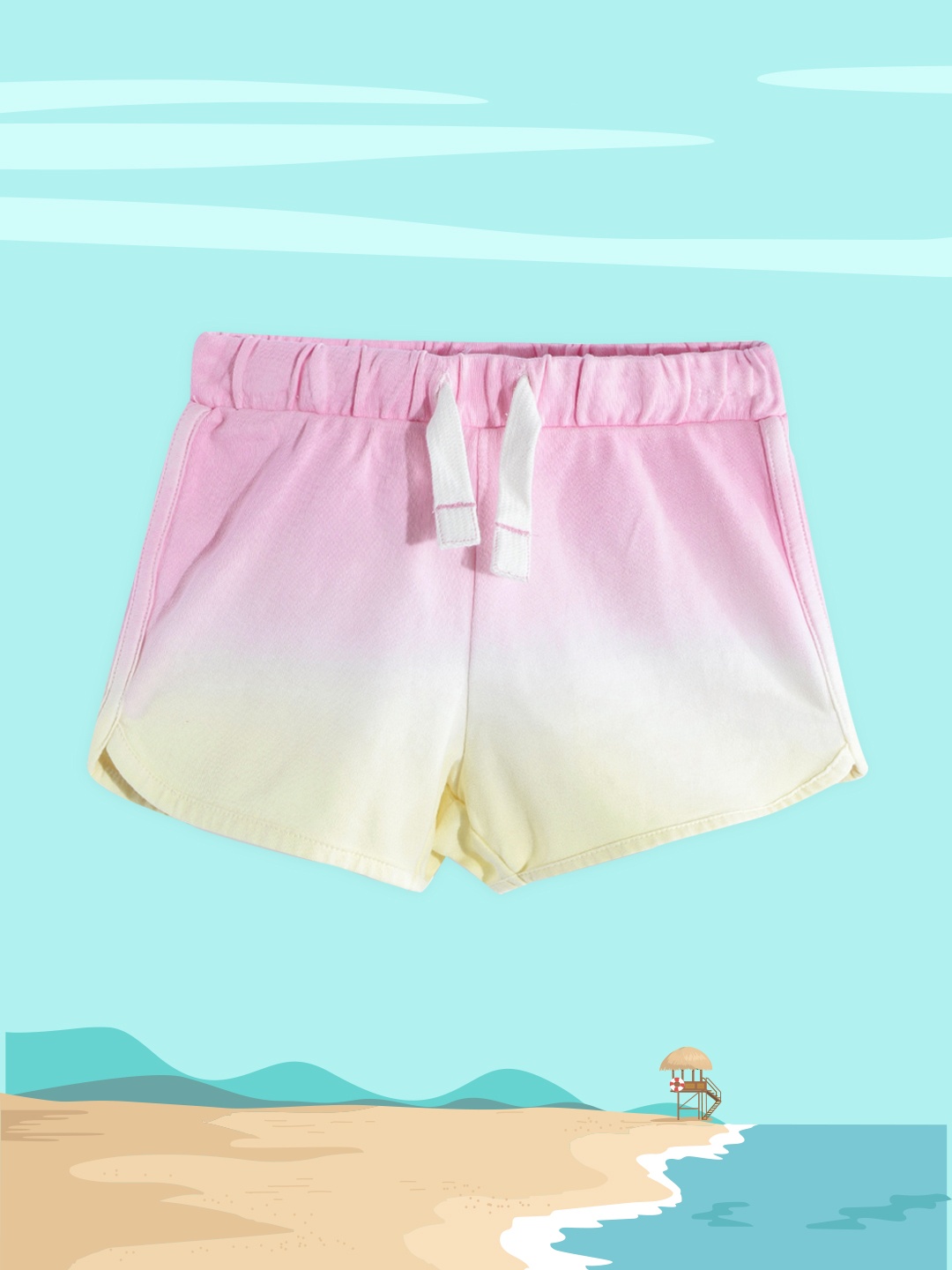 

Marks & Spencer Girls Pink & Yellow Ombre Print Shorts