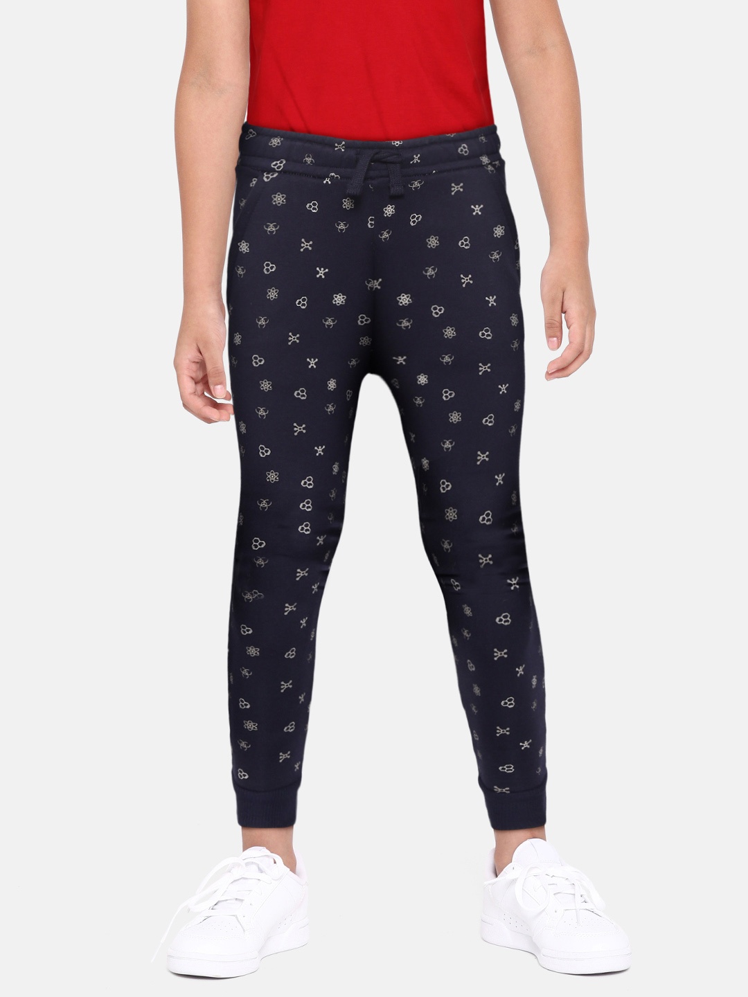 

Marks & Spencer Boys Navy Blue & White Geometric Print Joggers