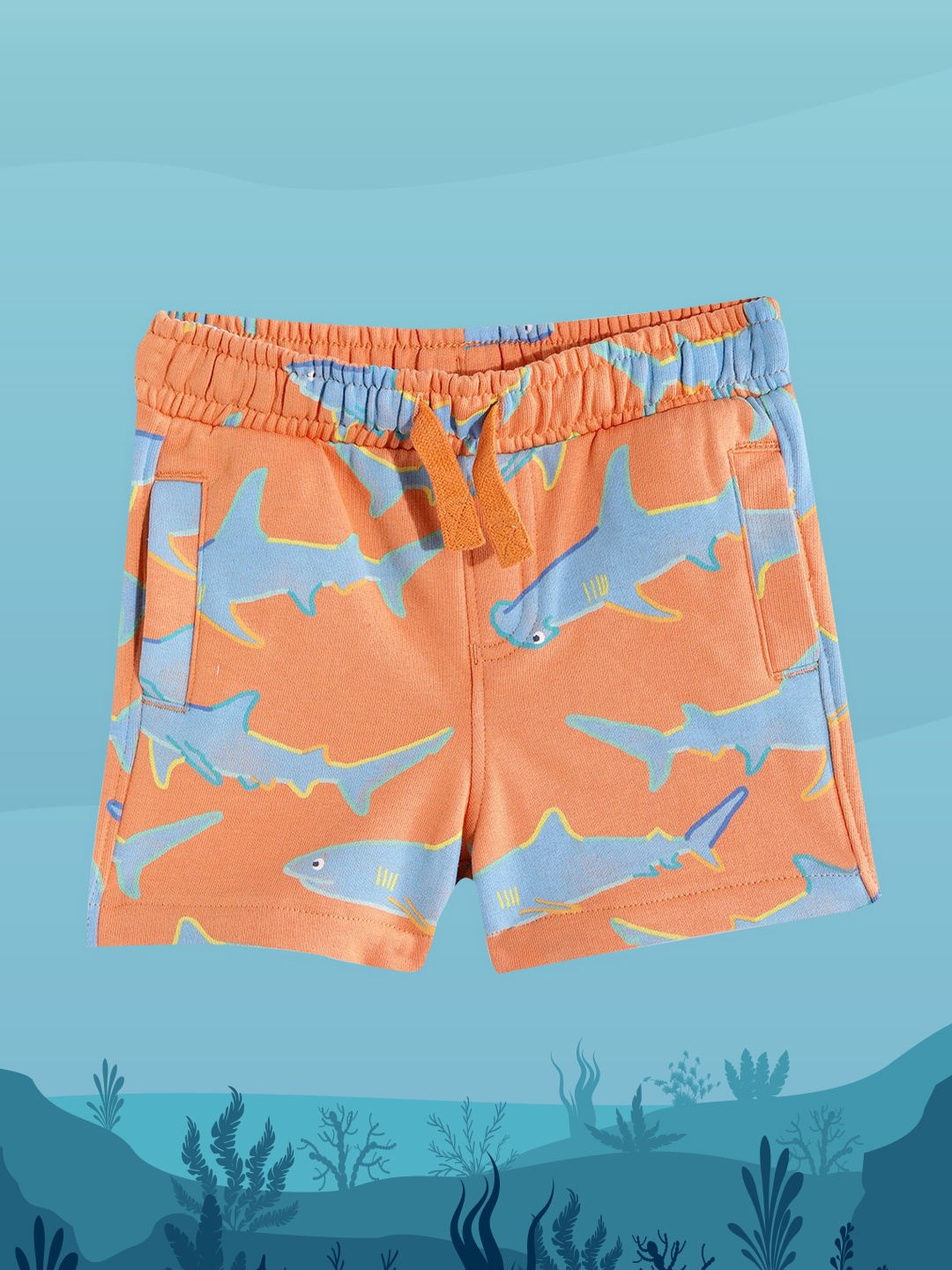 

Marks & Spencer Boys Orange & Blue Conversational Printed Shorts