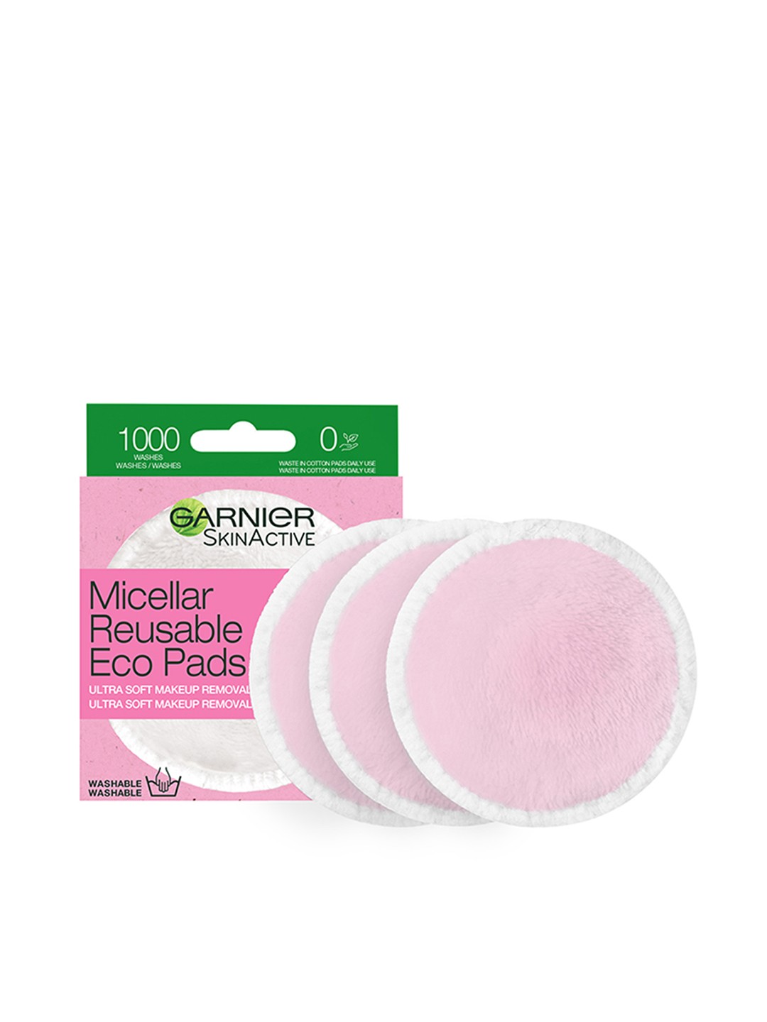 

Garnier Set of 3 Micellar Reusable Eco Pads for Makeup Removal, White