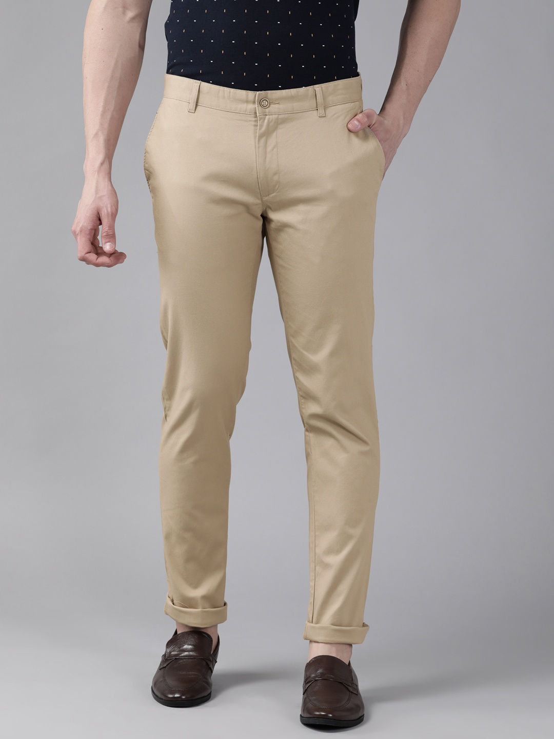 

Blackberrys Men Khaki B-91 Skinny Fit Trousers