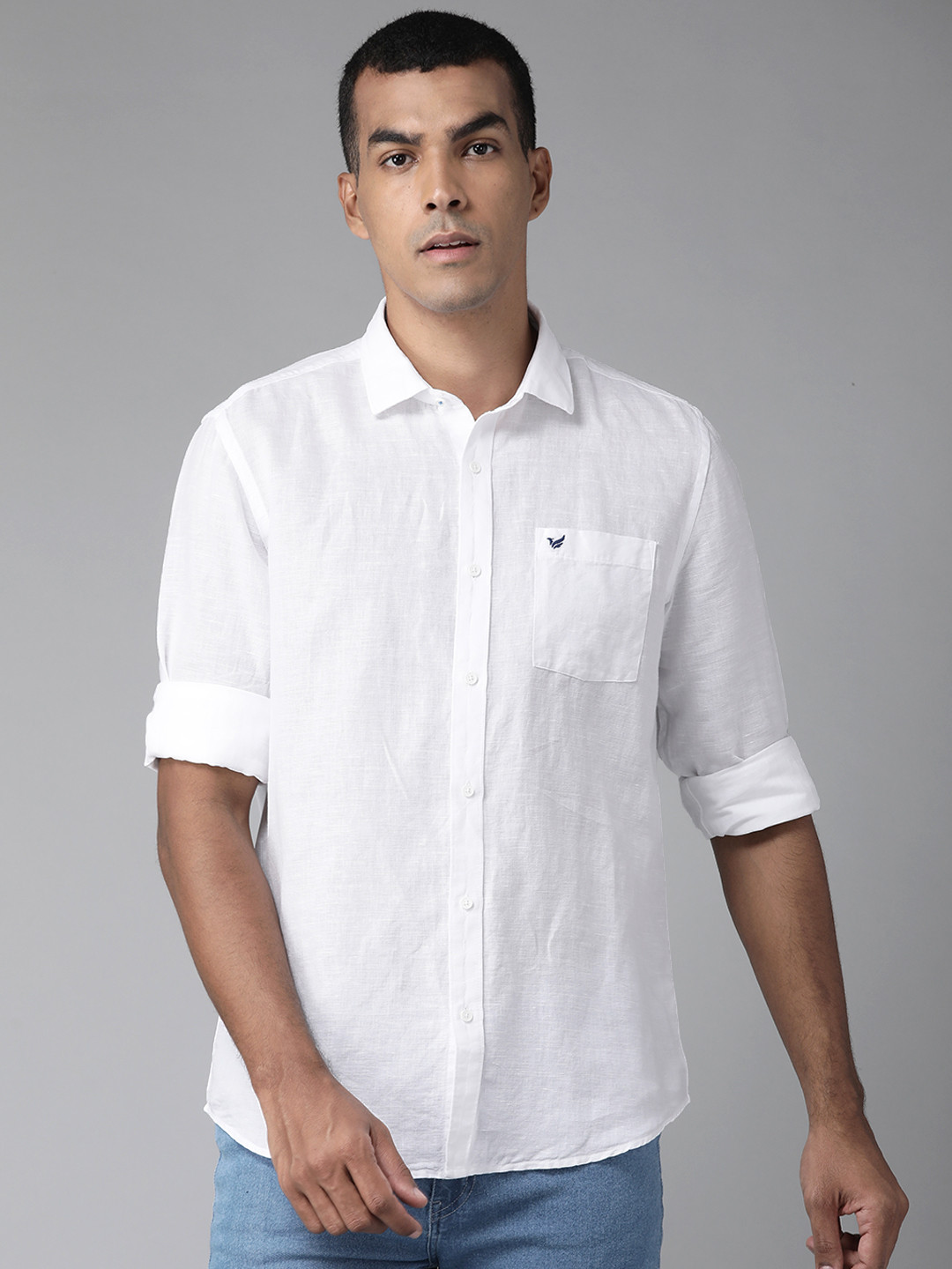 

Blackberrys Men White Slim Fit Casual Shirt