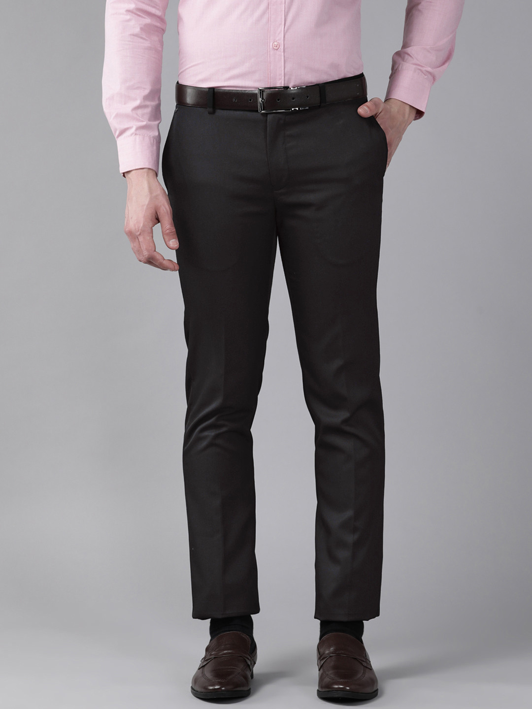 

Blackberrys Men Black B-95 Slim Fit Low-Rise Trousers