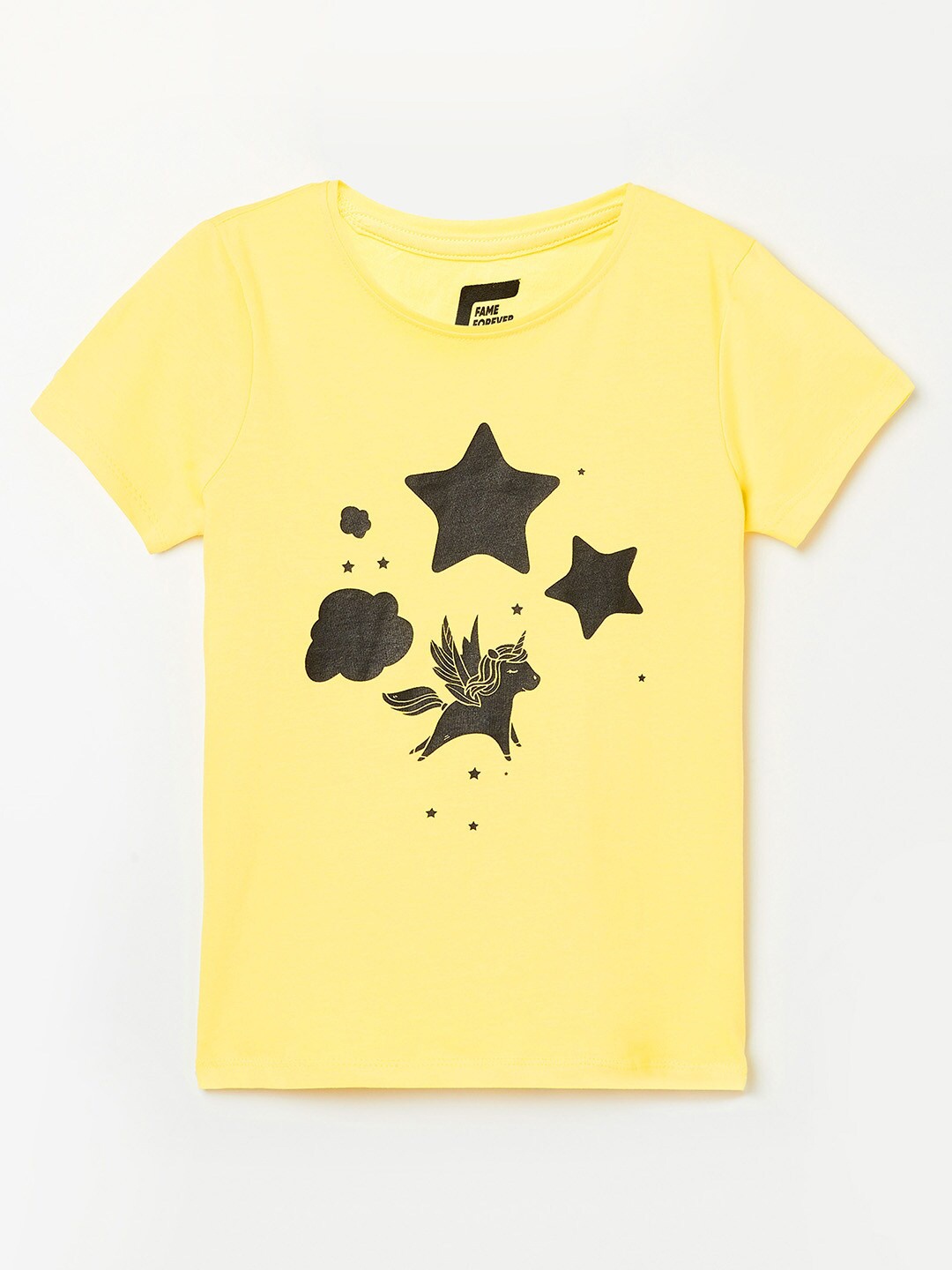 

Fame Forever by Lifestyle Yellow Geometric Print Top