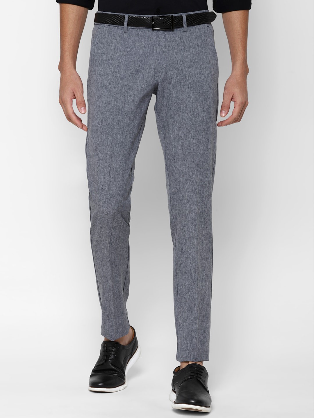 

Allen Solly Men Grey Textured Slim Fit Trousers
