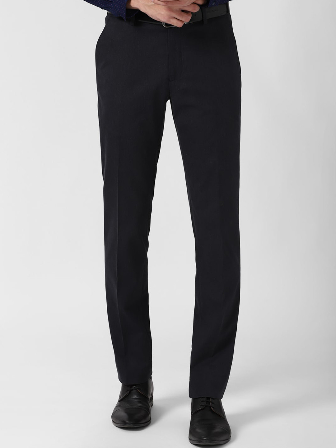 

Peter England Elite Men Black Slim Fit Trousers