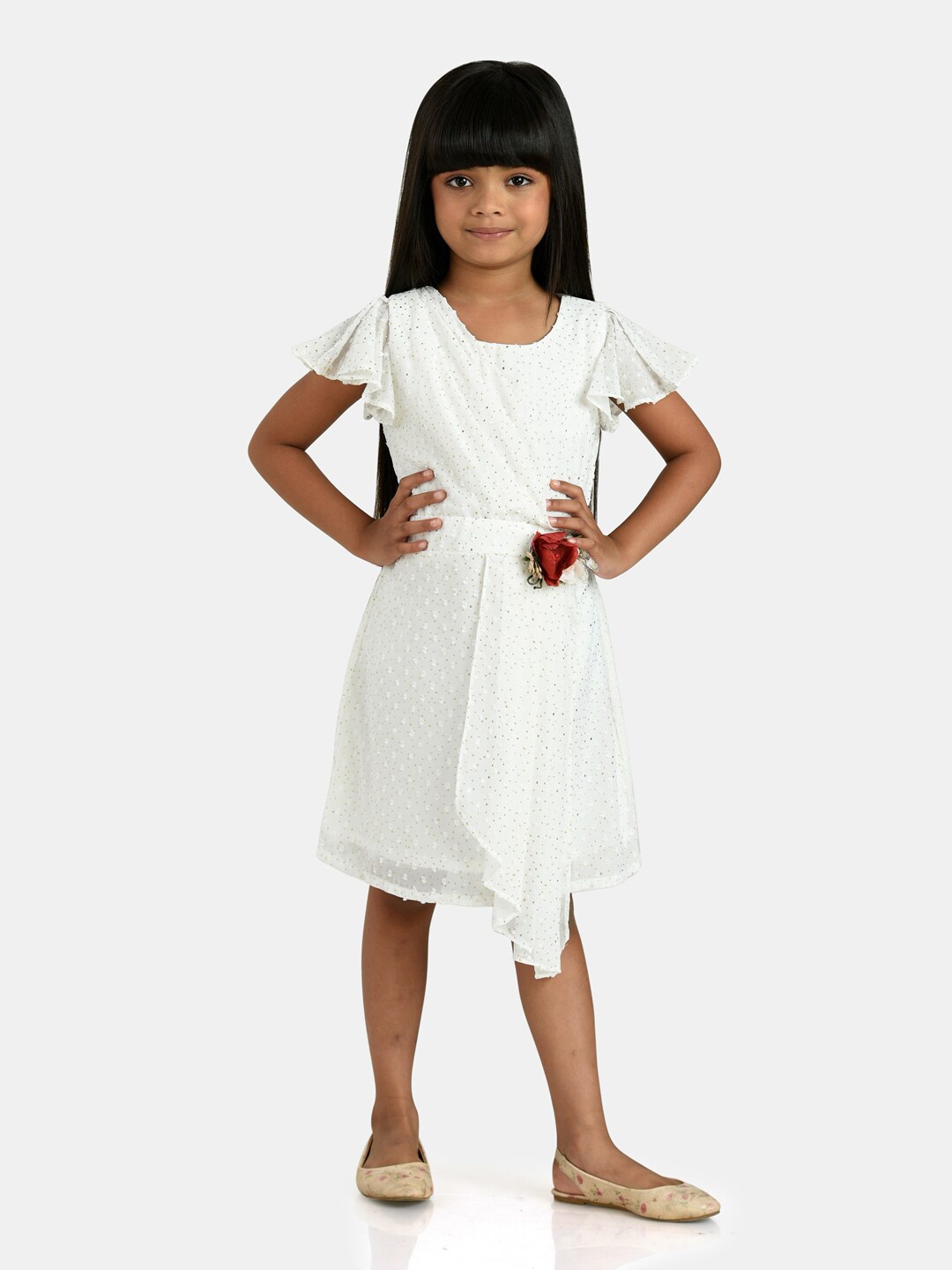 

Peppermint Girls Off White Satin Dress