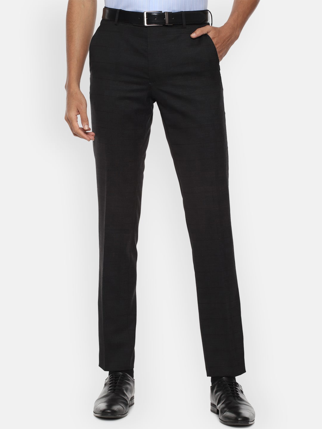 

Van Heusen Men Black Slim Fit Trousers