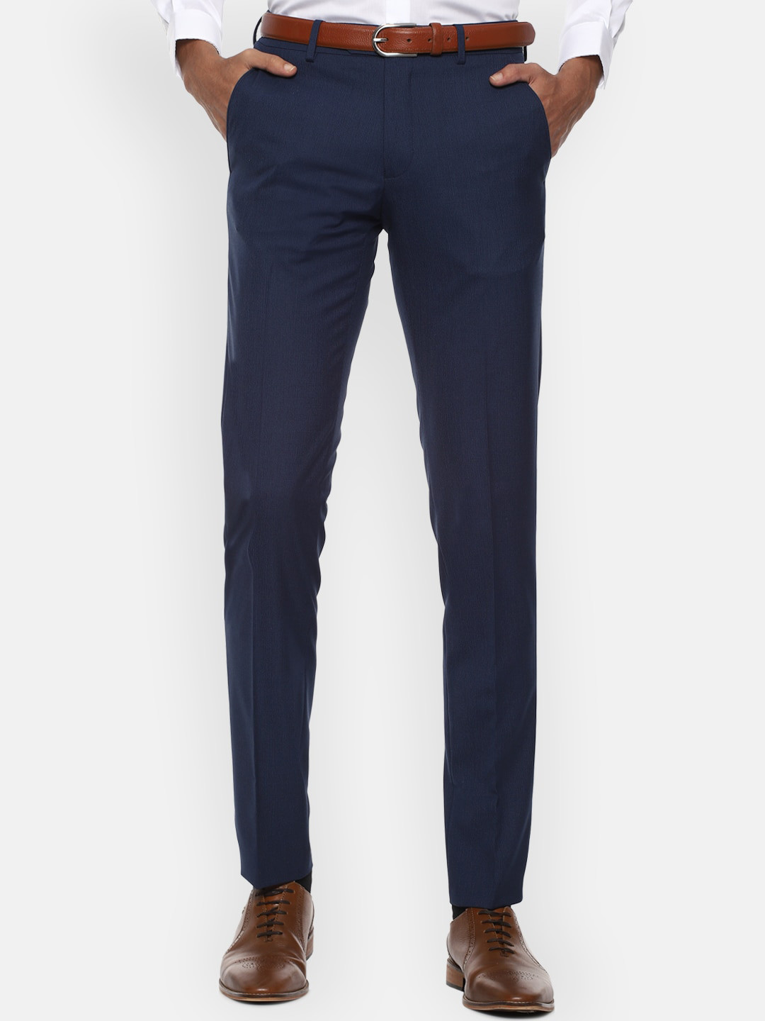 

Van Heusen Men Navy Blue Slim Fit Trousers