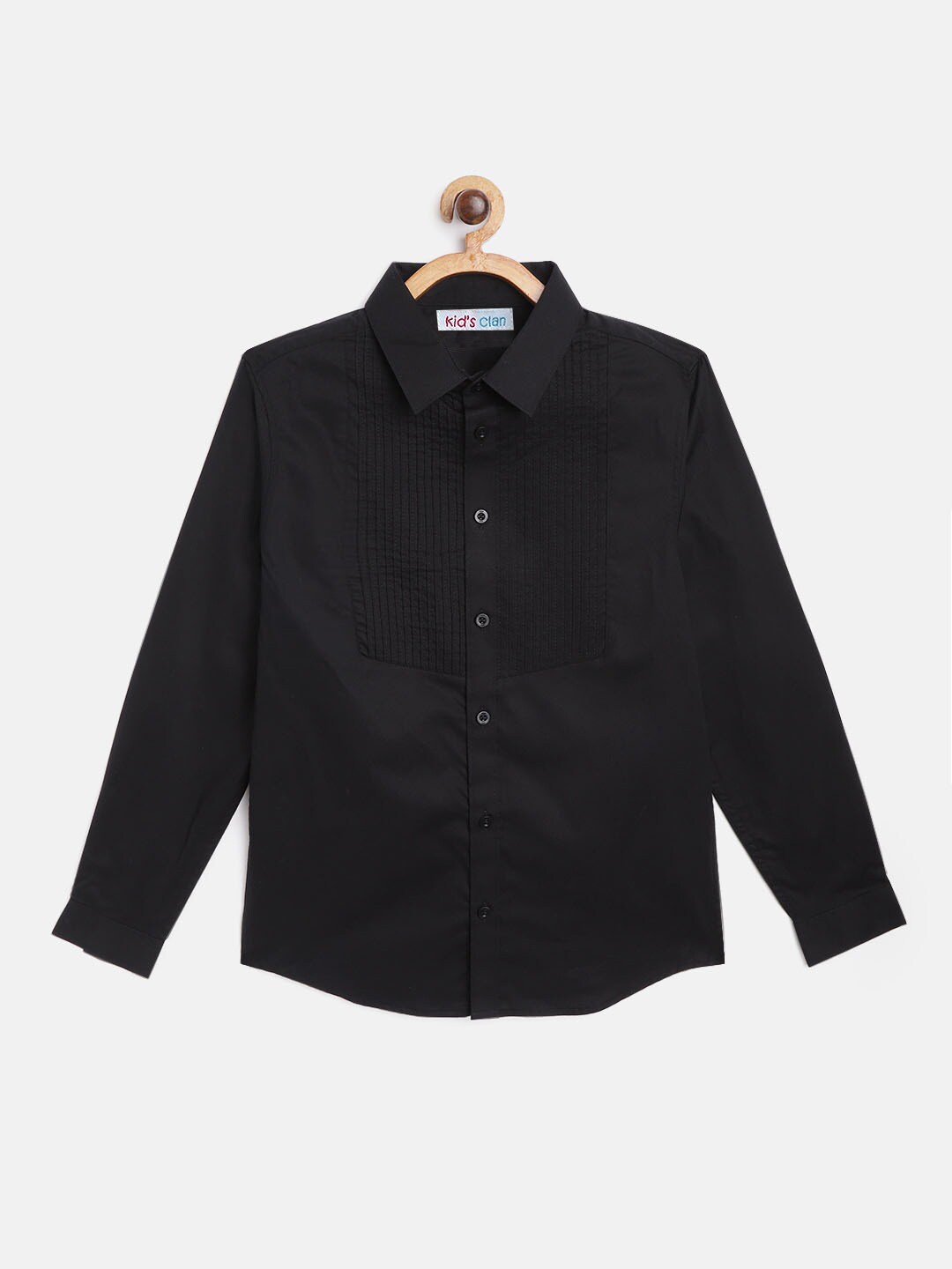 

Kids Clan Boys Black Solid Comfort Party Shirt