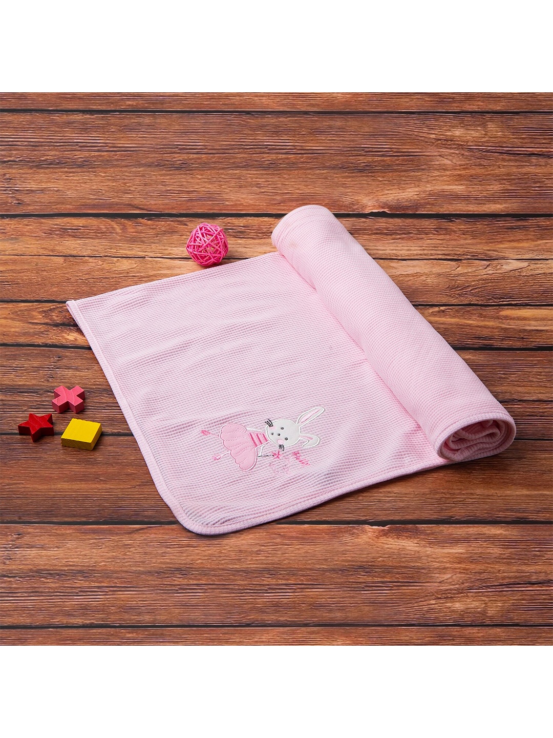 

Baby Moo Pink Cartoon Characters AC Room 210 GSM Single Bed Blanket