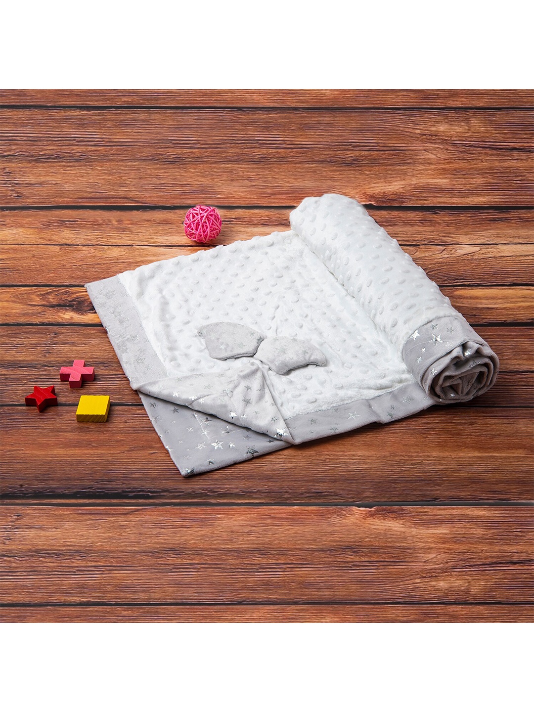

Baby Moo Grey Geometric AC Room Reversible 210 GSM Single Bed Blanket