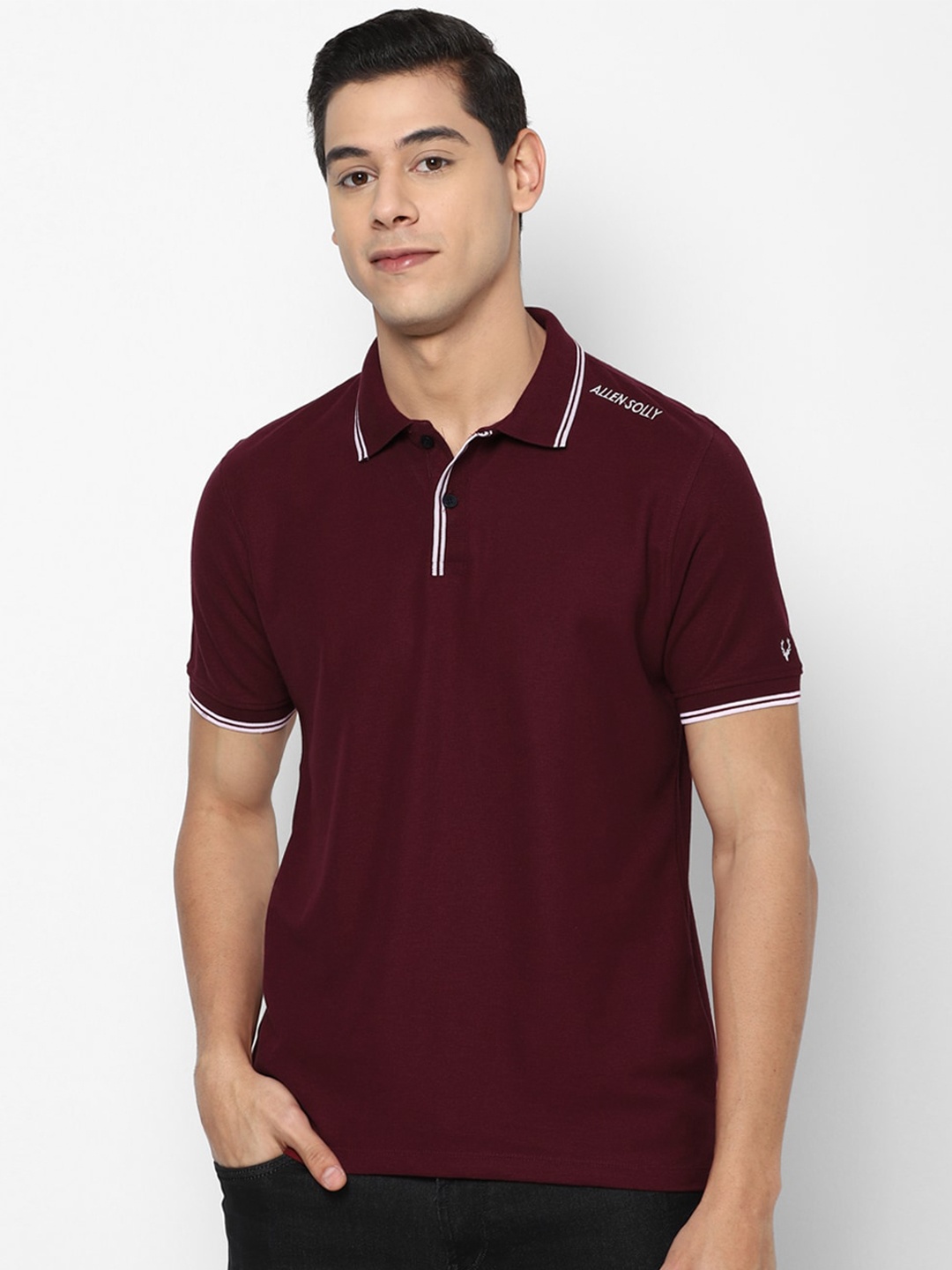 

Allen Solly Men Maroon Polo Collar T-shirt