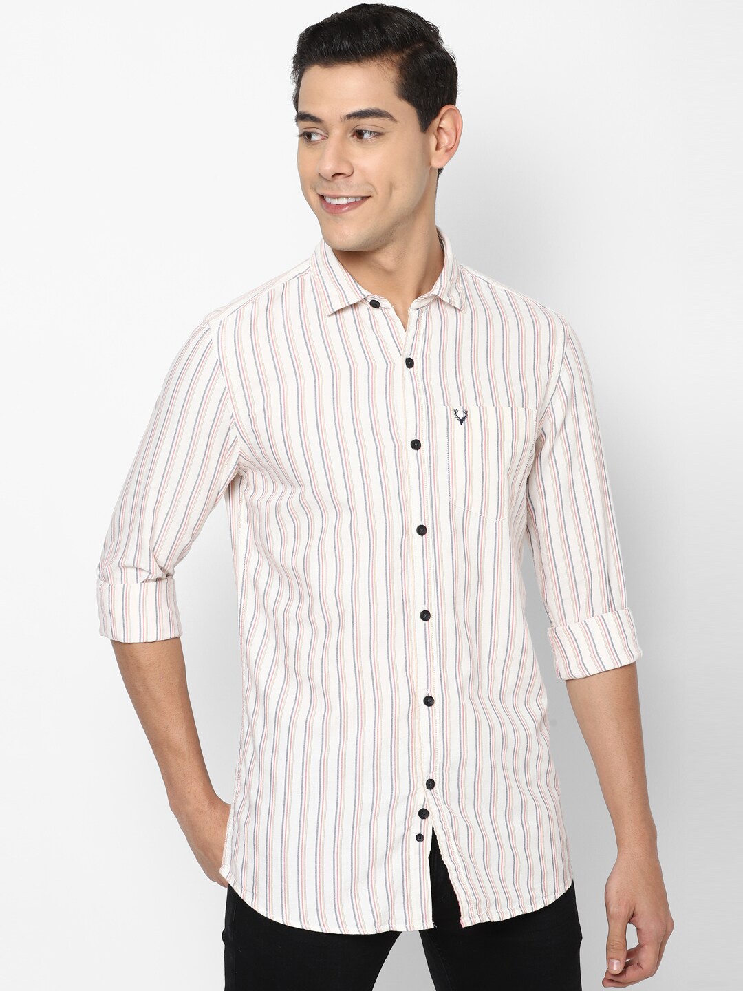 

Allen Solly Sport Men White Striped Casual Shirt