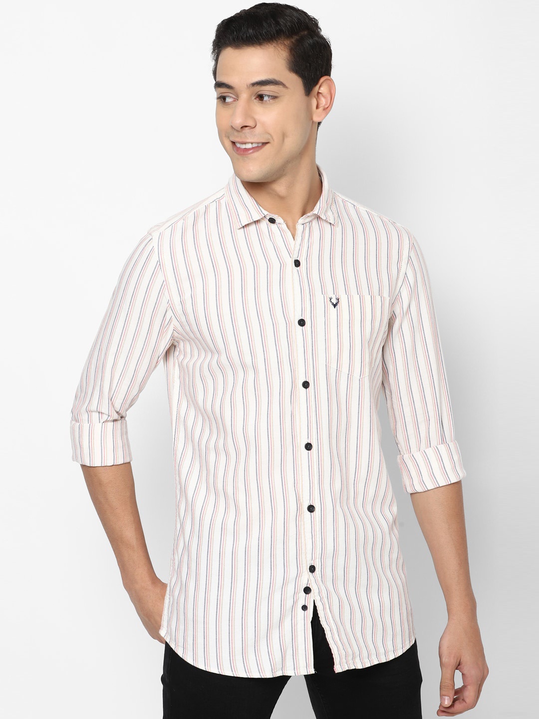 

Allen Solly Sport Men White Striped Casual Shirt