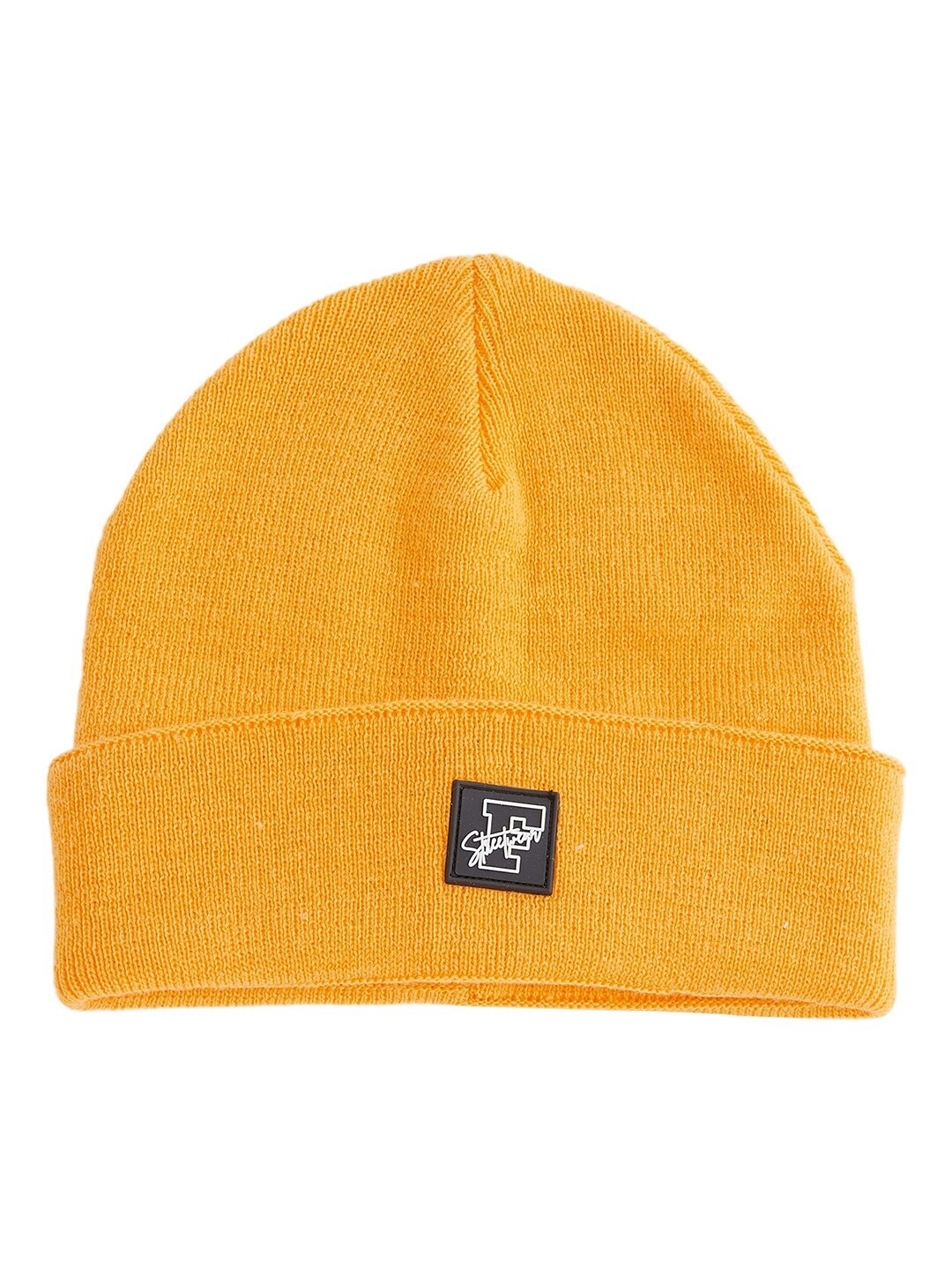 

FUGAZEE Unisex Yellow Acrylic Beanie