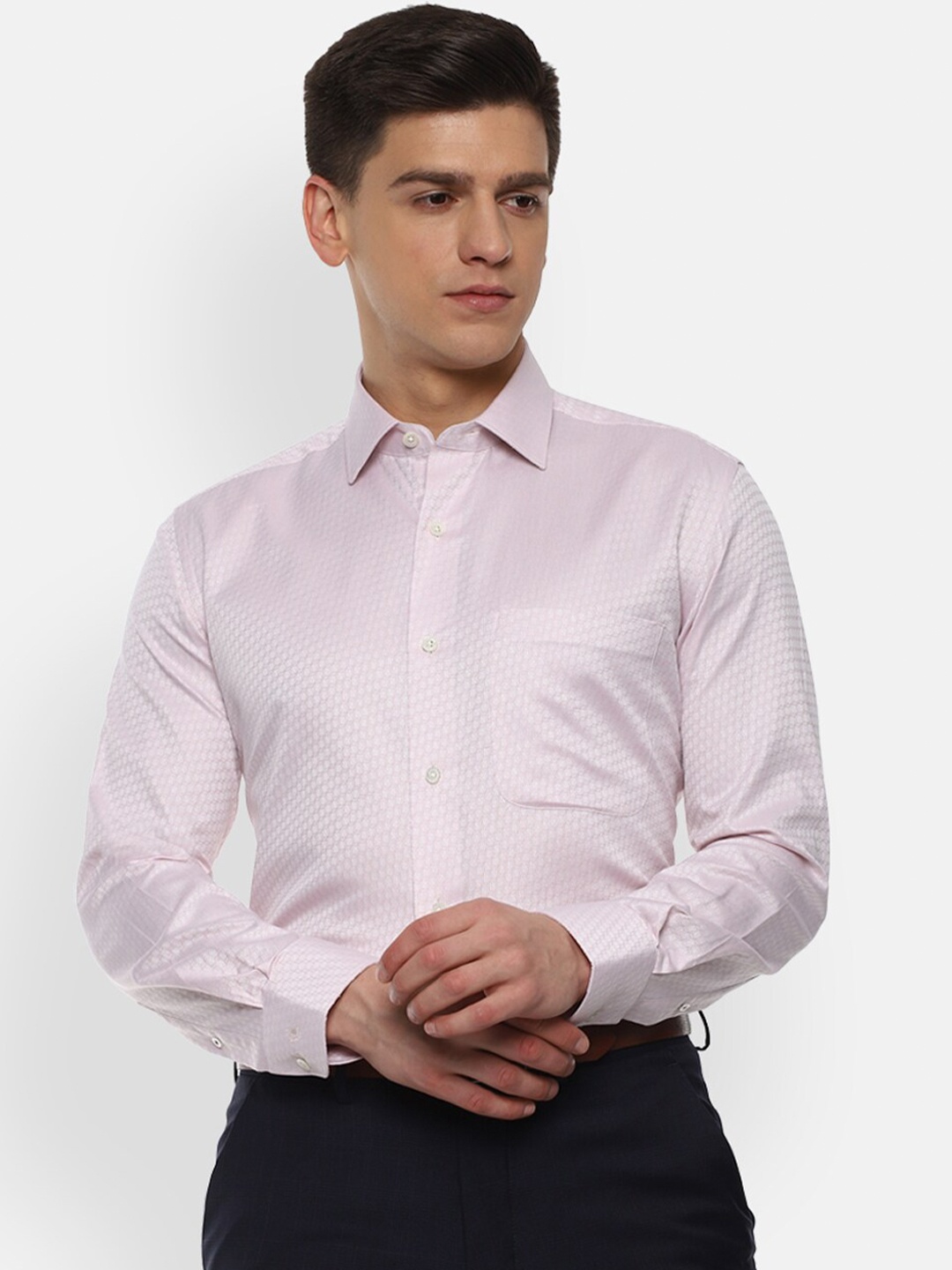 

Luxure by Louis Philippe Men Pink Pure Cotton Formal Shirt