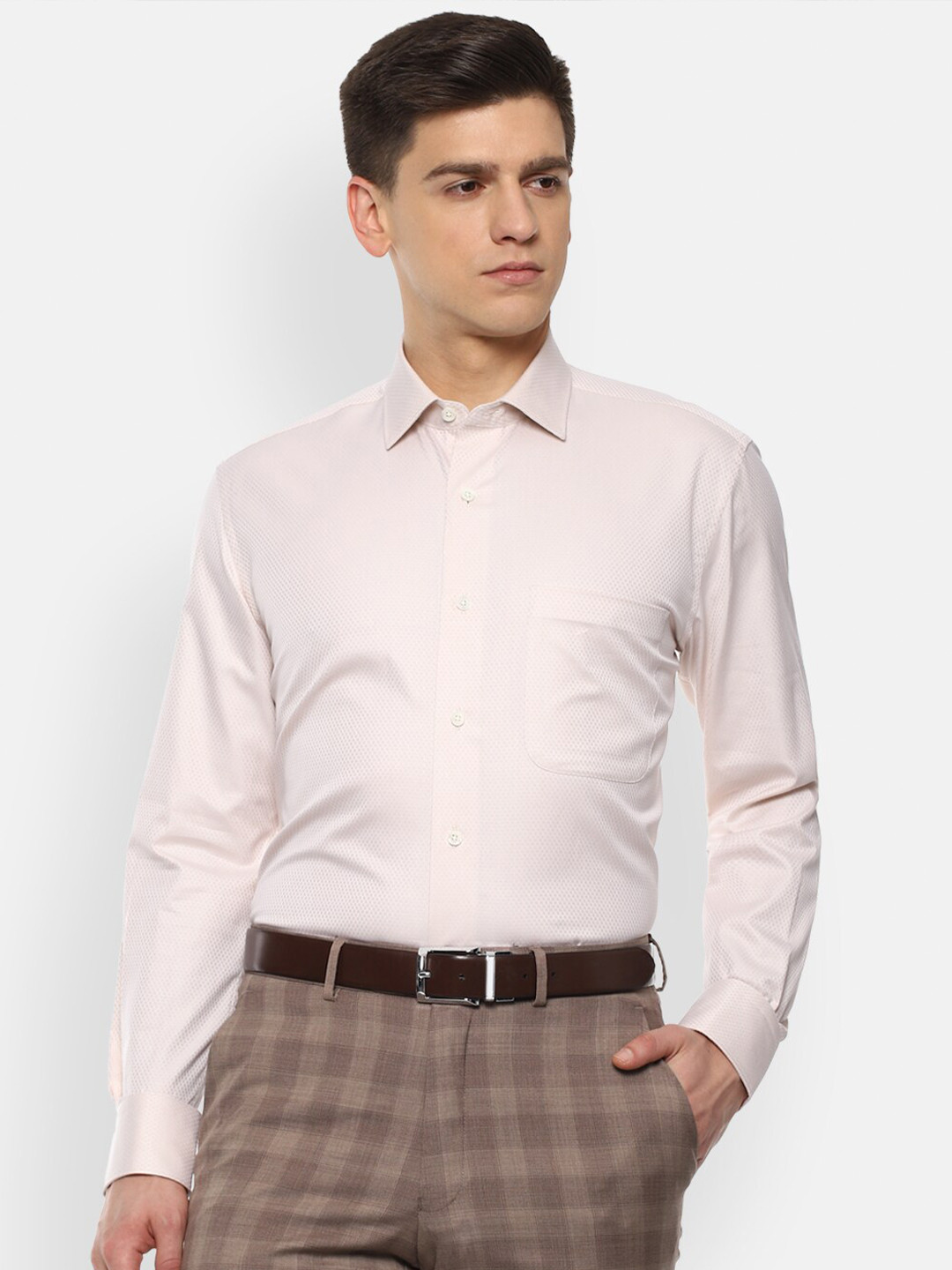

Luxure by Louis Philippe Men Beige Pure Cotton Formal Shirt
