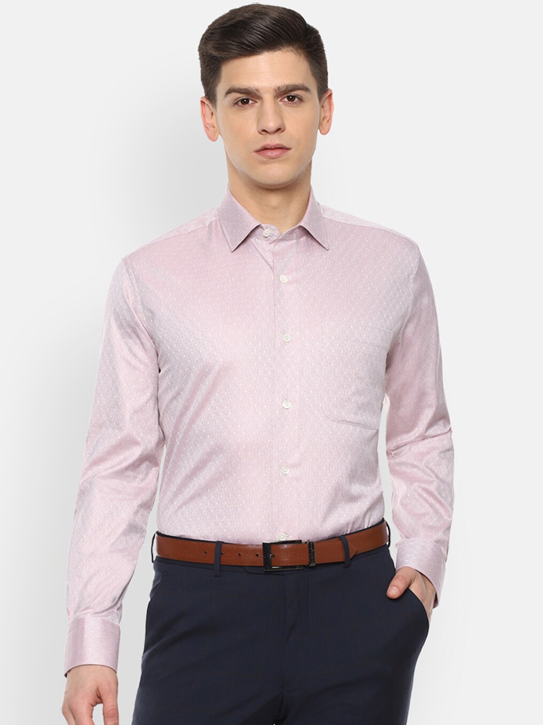 

Luxure by Louis Philippe Men Pink Pure Cotton Formal Shirt
