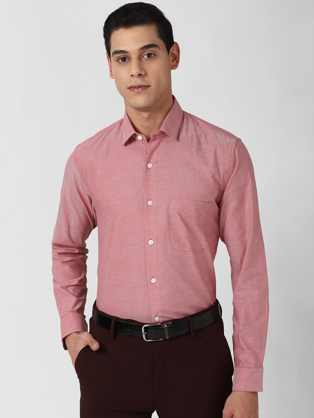 

Peter England Men Mauve Pure Cotton Formal Shirt