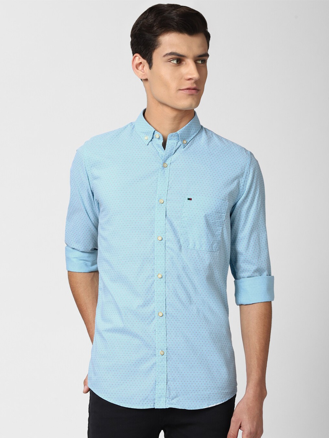 

Peter England Casuals Men Blue Slim Fit Casual Shirt