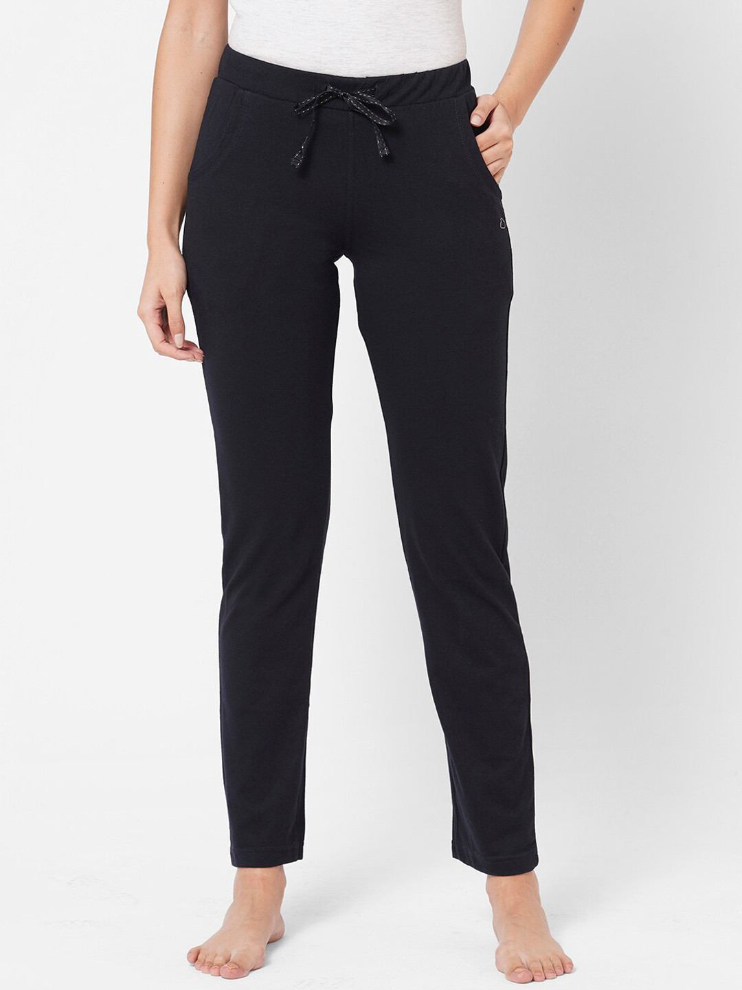 

Sweet Dreams Women Navy Blue Solid Cotton Lounge Pants