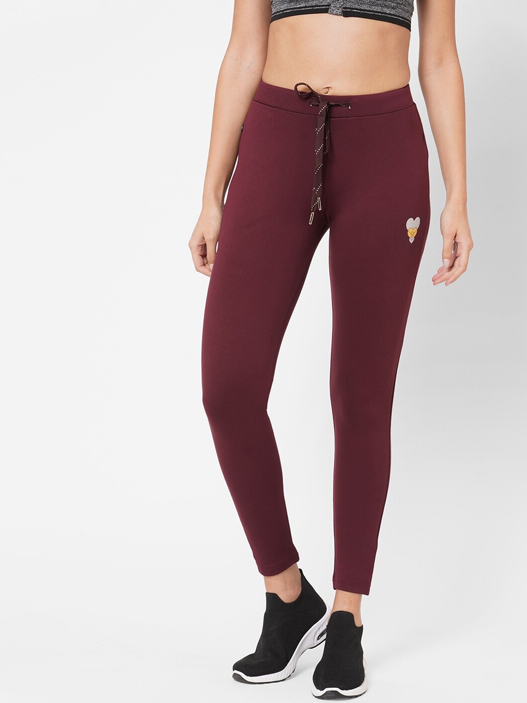 

Sweet Dreams Women Burgundy Solid Sports Tights