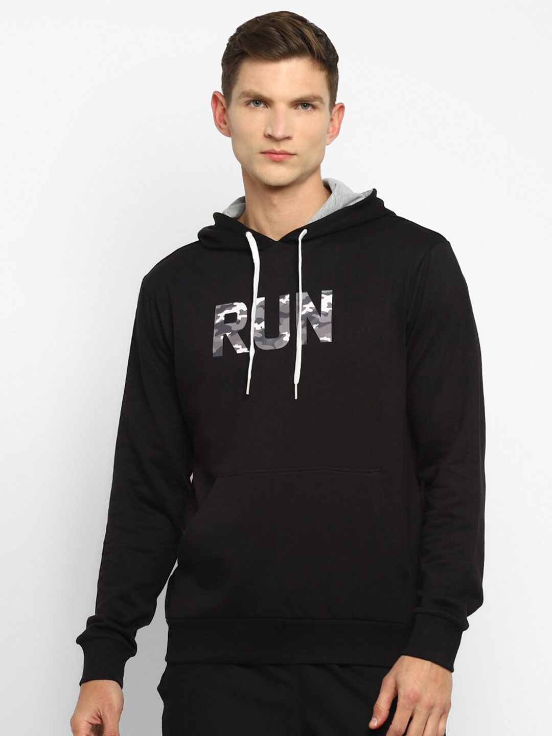 

OFF LIMITS Men Black Printed Hooded Sweatshirt