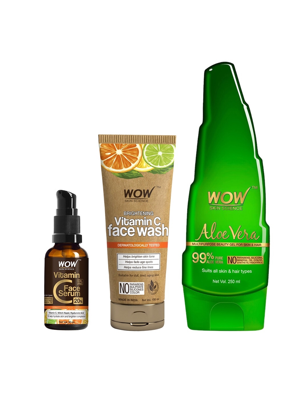 

WOW SKIN SCIENCE Set of Face Serum Gel & Facewash, Brown