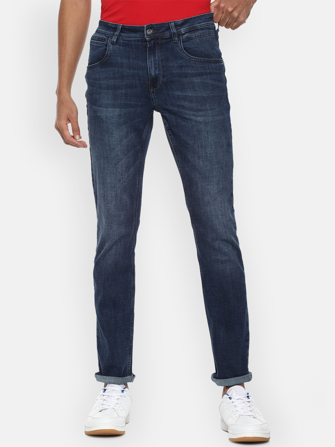 

VAN HEUSEN DENIM LABS Men Navy Blue Light Fade Jeans