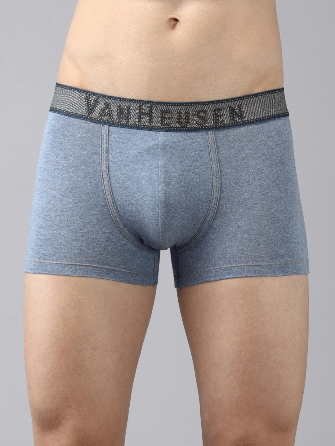 

Van Heusen Men Denim Jacquard Waist Plush Back Elasticized Waistband Trunks 8905325599067, Blue