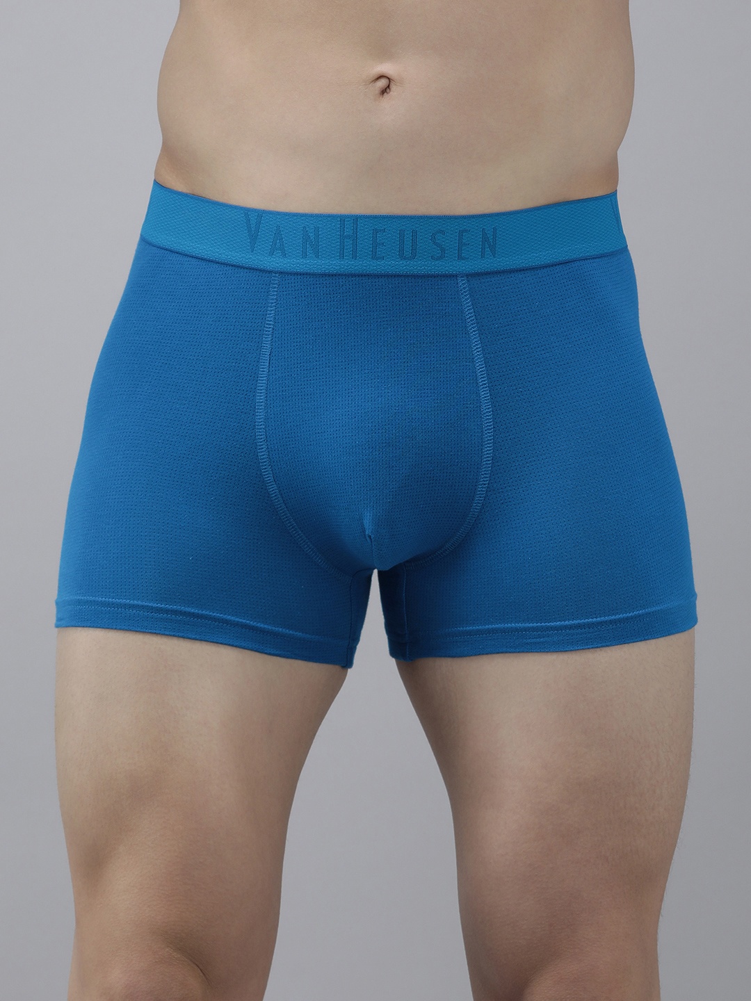 

Van Heusen Men Bright Blue Solid Colour Fresh Mesh Stretch AIR Series Trunk