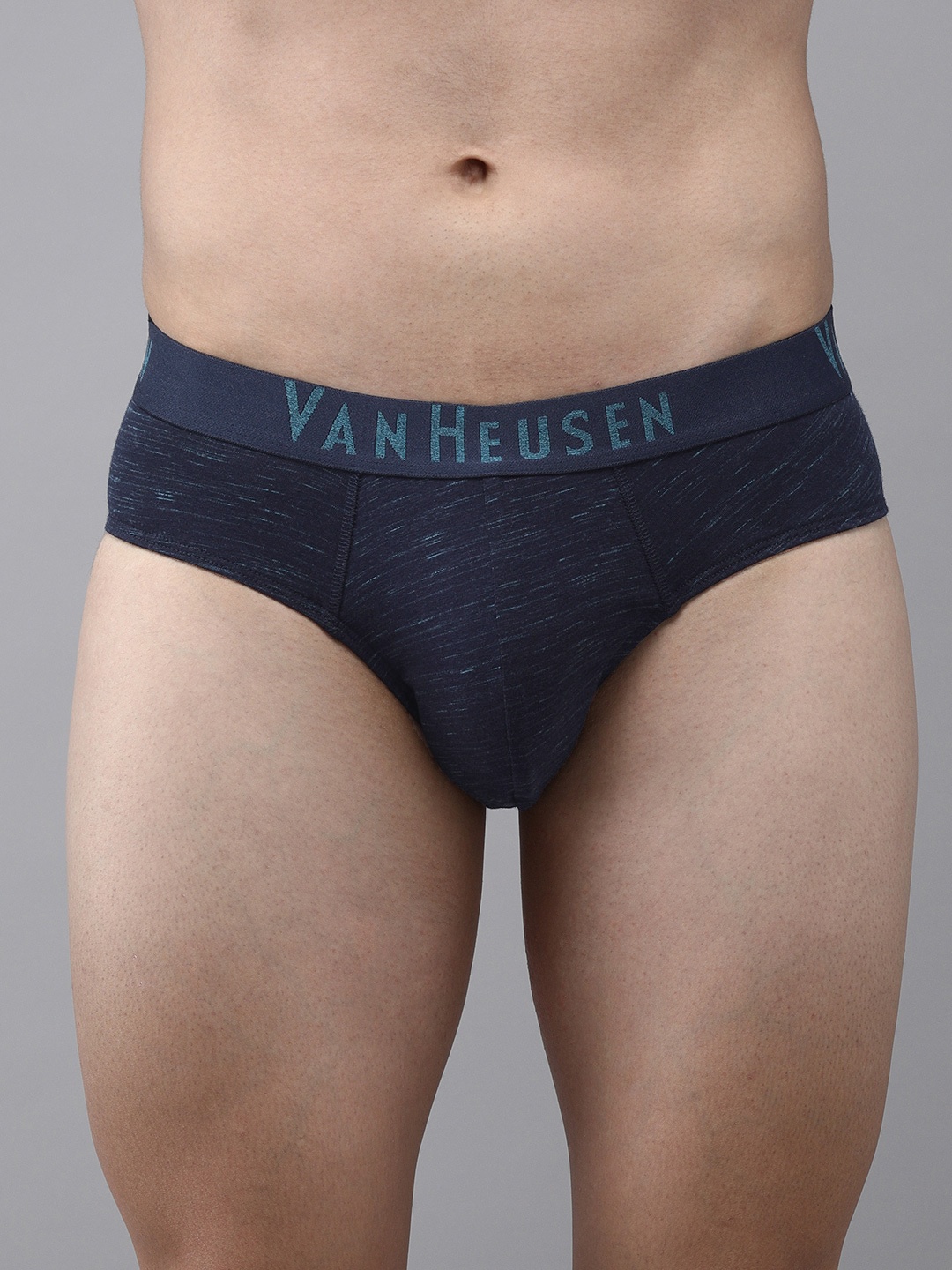 

Van Heusen Men Navy Textured Superior Comfort Soft Touch Brief 8905325596783, Navy blue