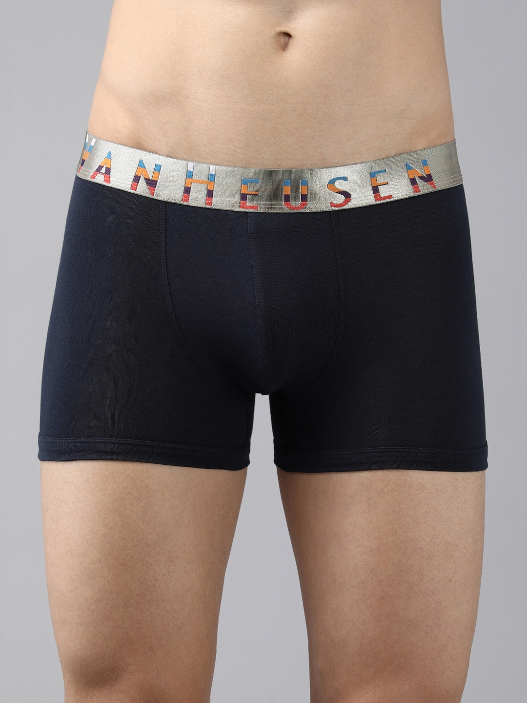 

Van Heusen Men Solid Colour Fresh Elasticized Waistband Trunks 8905325599234, Navy blue