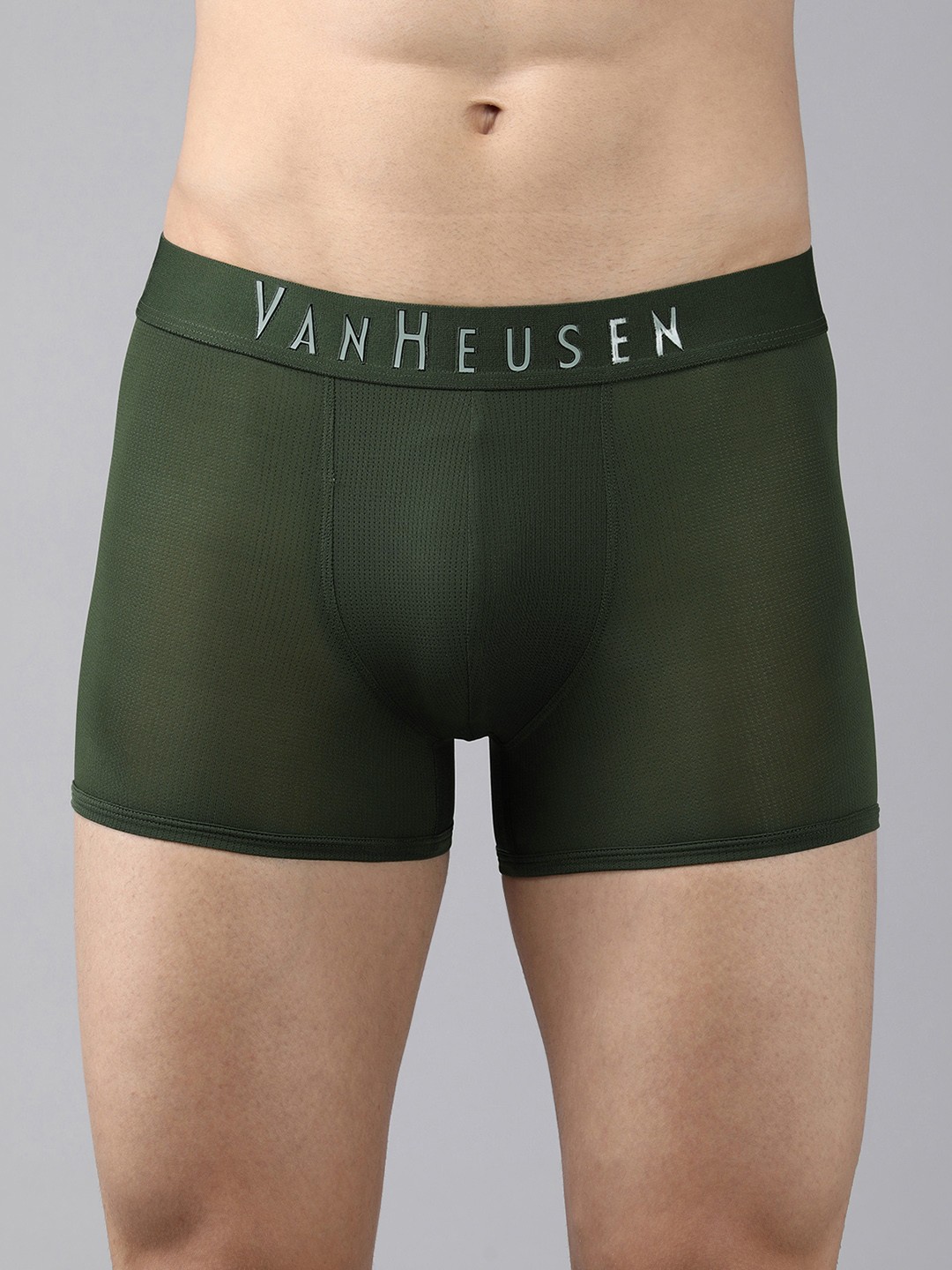 

Van Heusen Men Solid Swift Dry High Stretch Mesh AIR Series Active Trunk, Olive