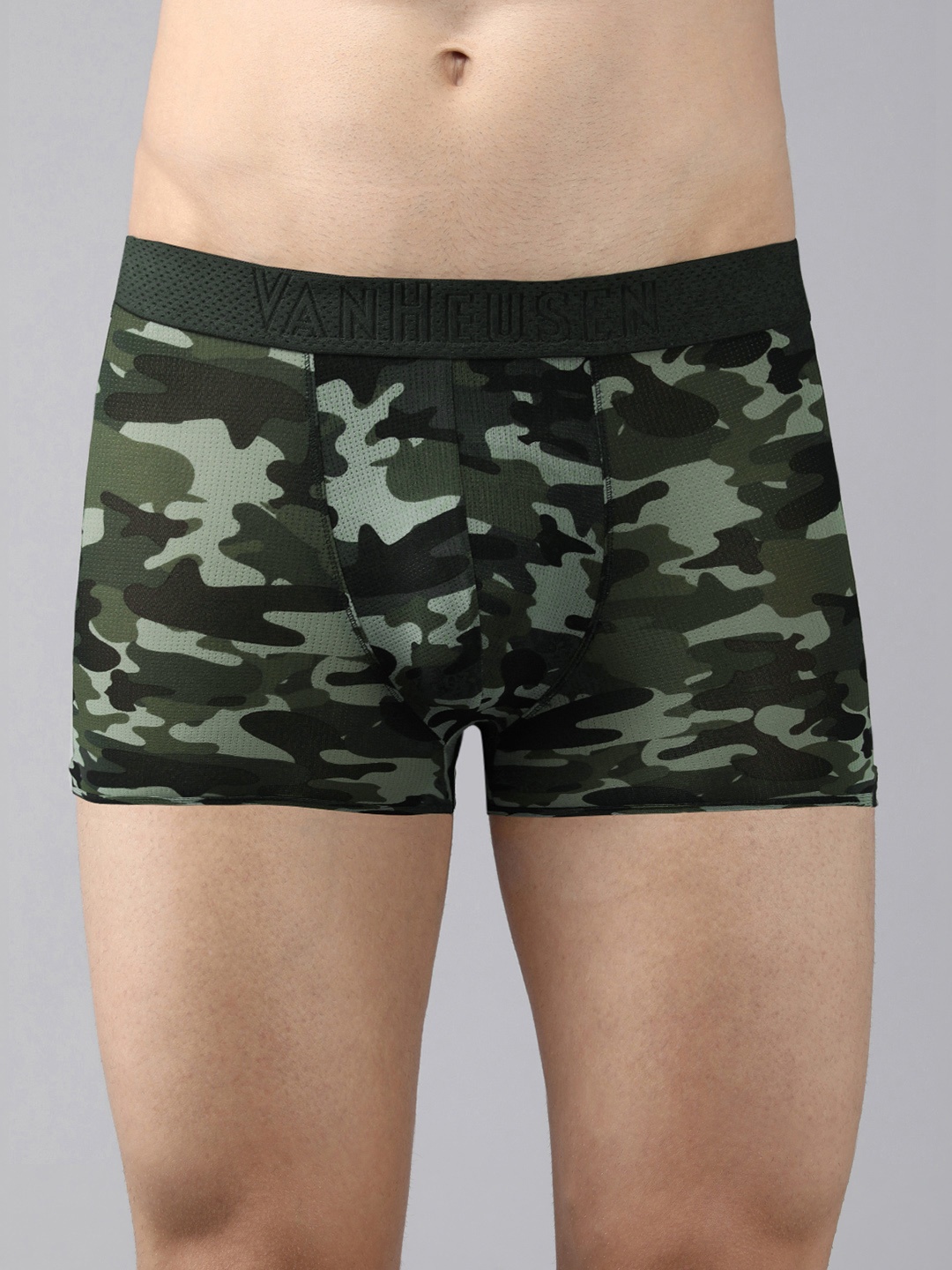 

Van Heusen Men Printed Swift Dry 4 Way Stretch AIR Series Active Trunks 8905325597438, Olive