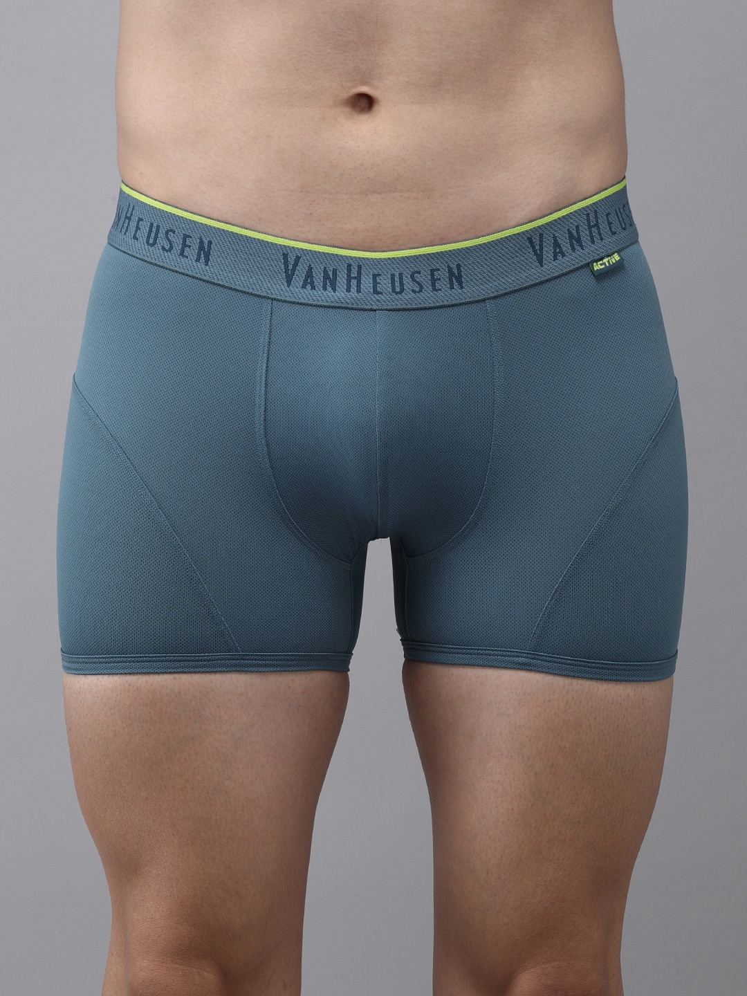 

Van Heusen Men Blue Grey Solid Swift Dry 4 Way Stretch AIR Series Active Trunk