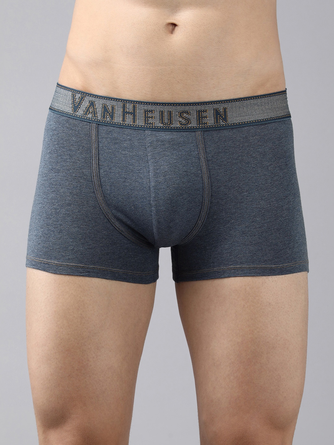 

Van Heusen Men Denim Jacquard Waist Plush Back Elasticized Waistband Trunks 8905325599074, Blue