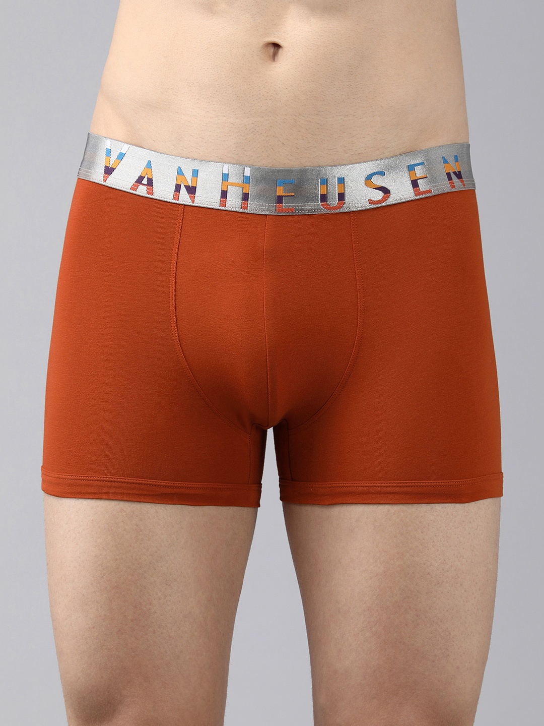 

Van Heusen Men Solid Colour Fresh Elasticized Waistband Trunks, Red