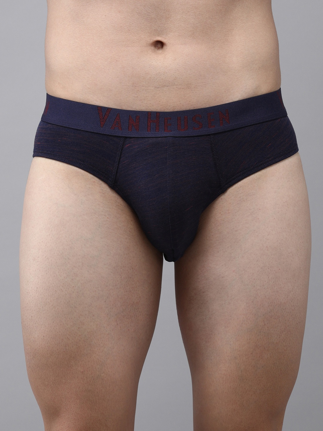 

Van Heusen Men Navy & Red Textured Superior Comfort Soft Touch Brief, Navy blue