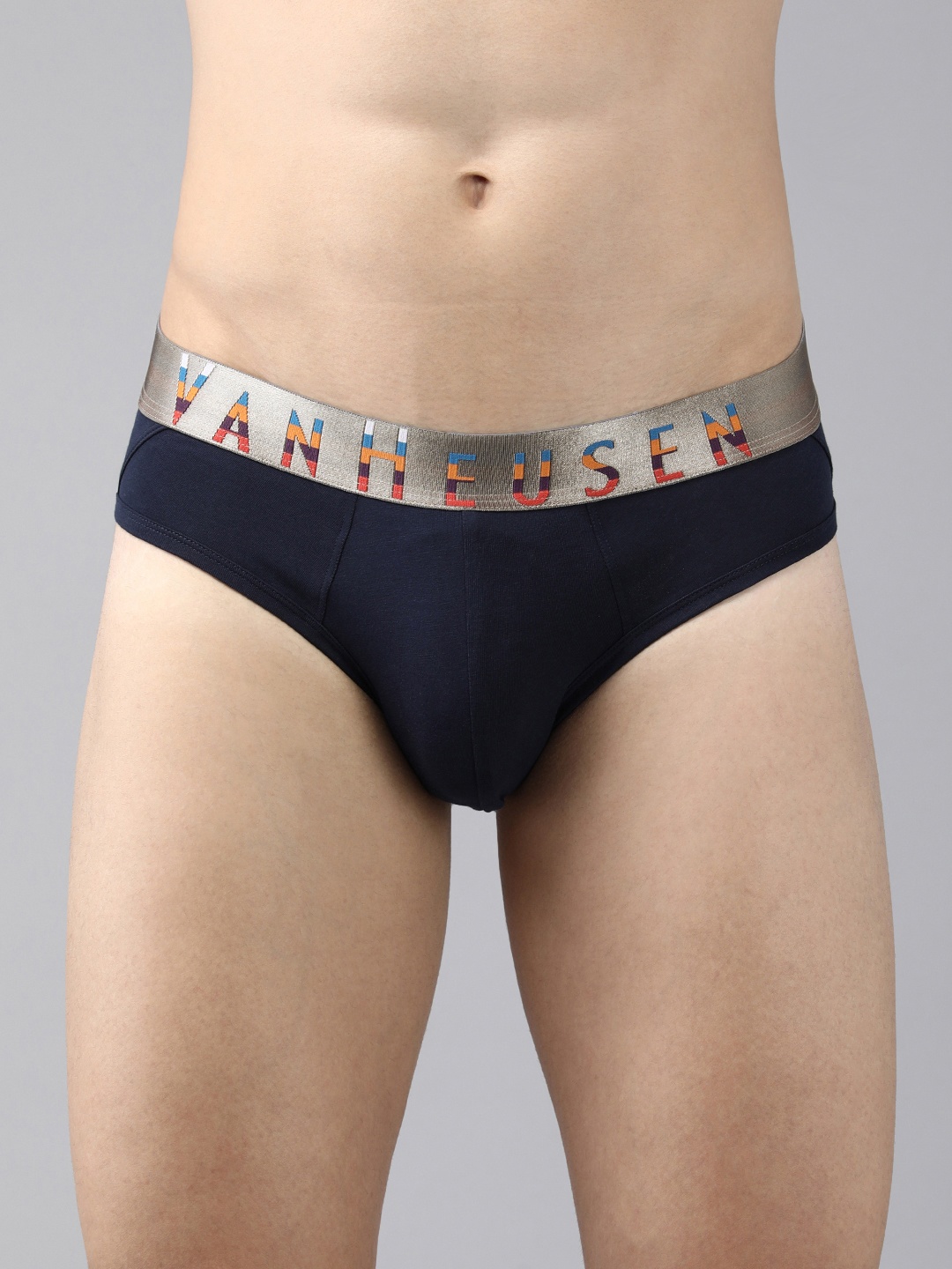 

Van Heusen Men Solid Colour Fresh Elasticized Waistband Briefs -8905325596790, Navy blue